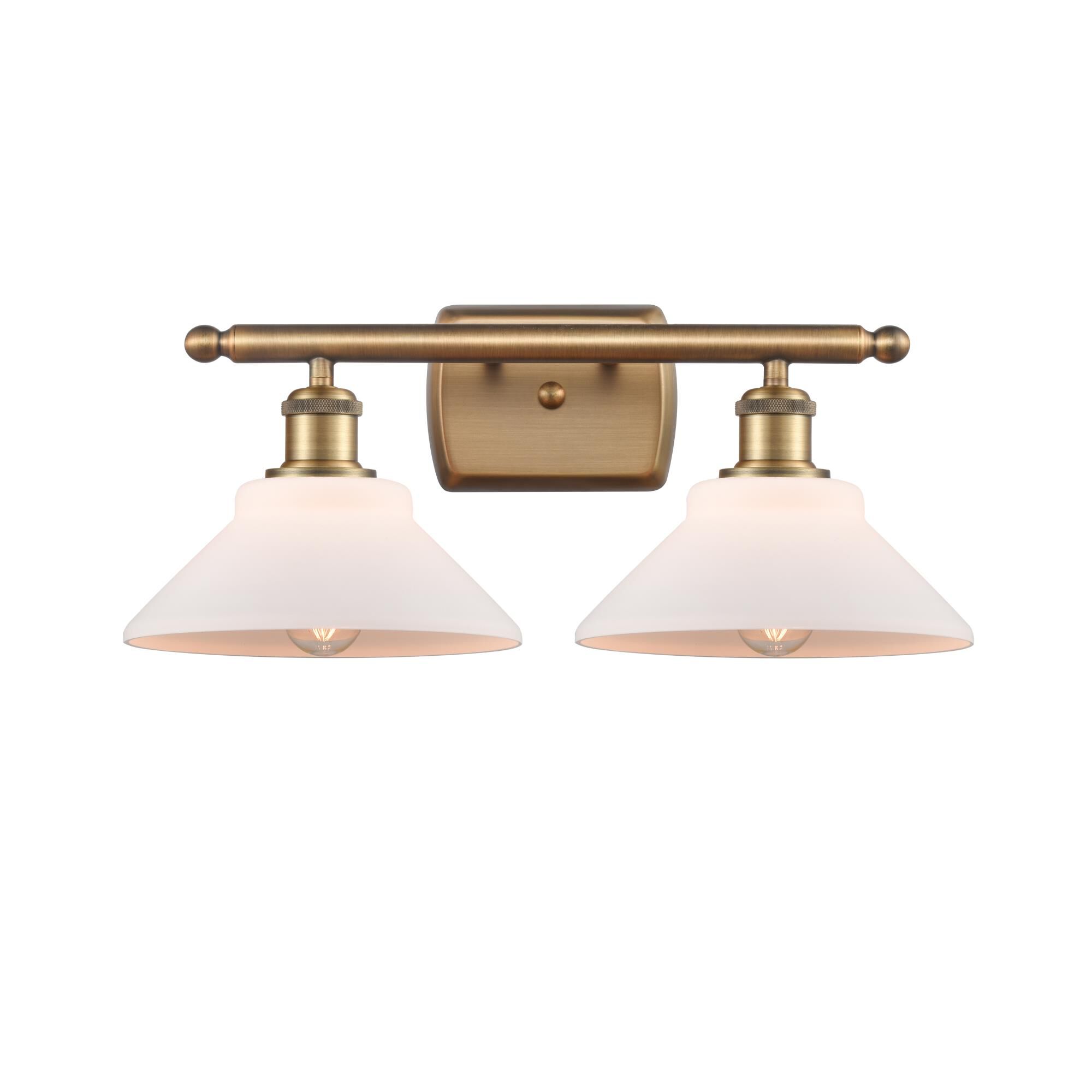 Shown in Brushed Brass finish and Disc glass and Glass shade