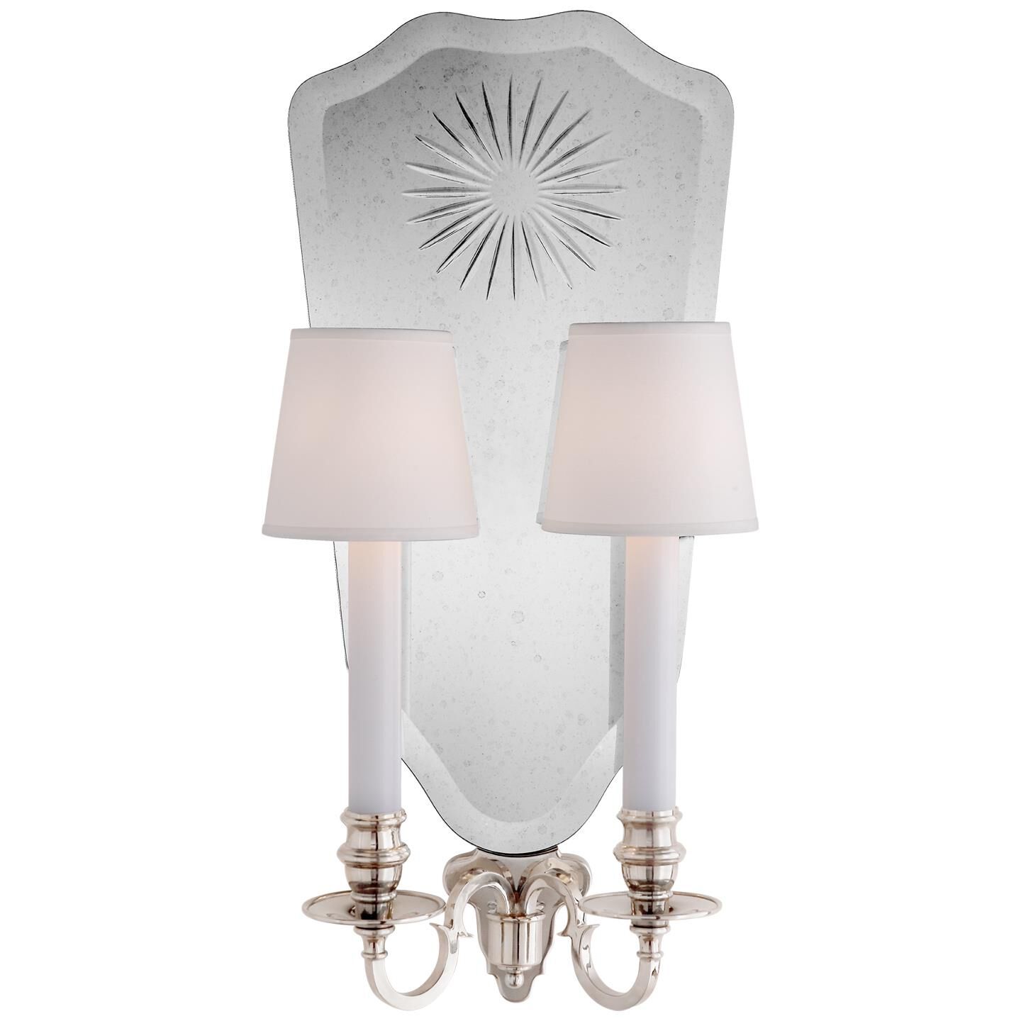 Shown in Butler's Silver finish and Silk shade