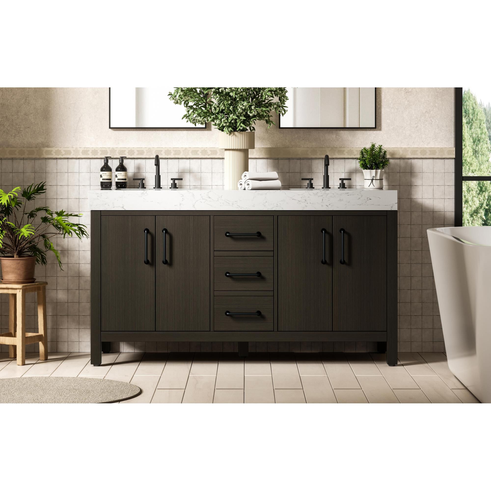 Nathan 60 Inch Bath Vanity by Elegant Dcor