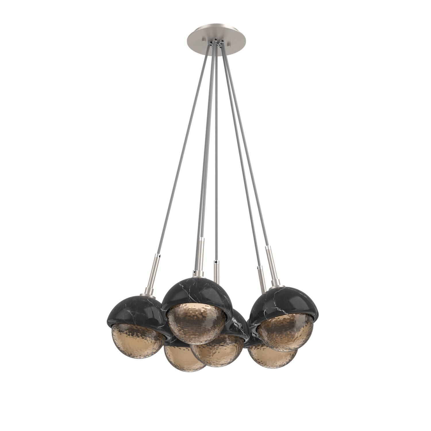 Shown in Beige Silver finish and Bronze glass and Black Marble accent