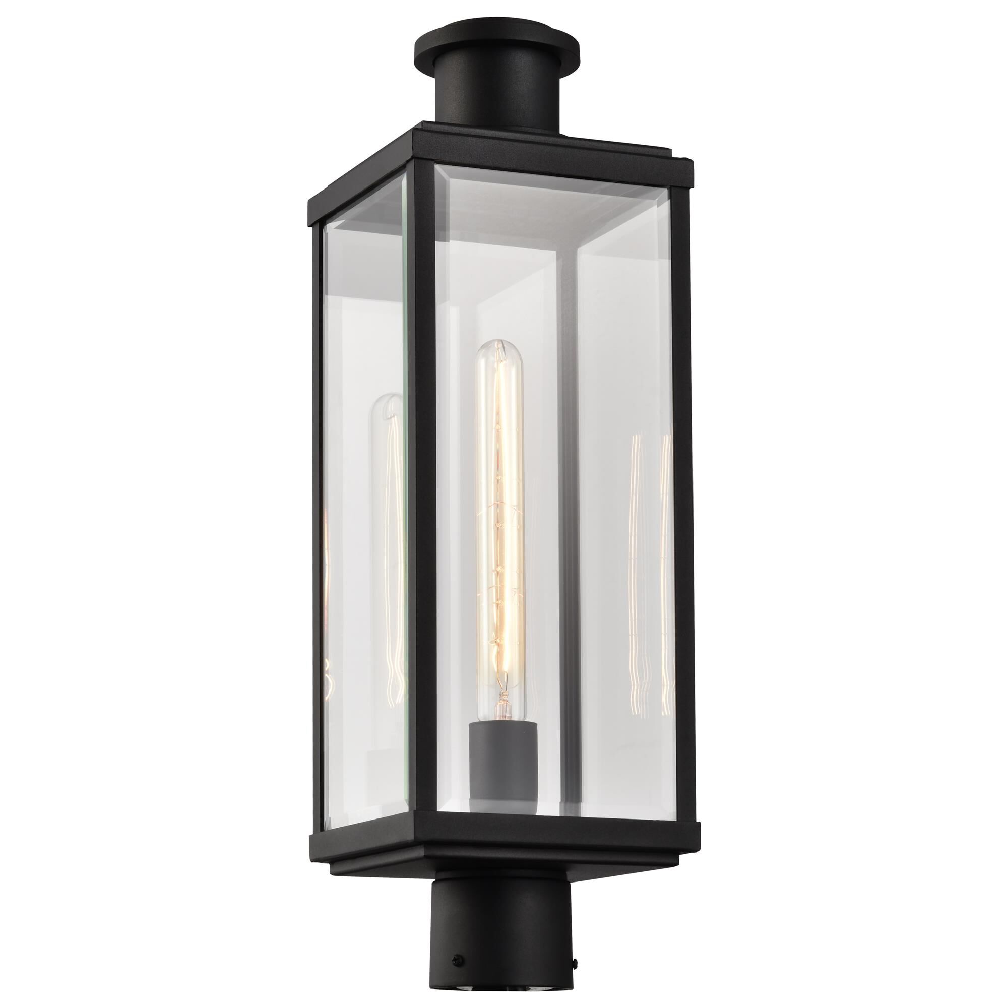 Shown in Sand Black finish and Clear Beveled glass