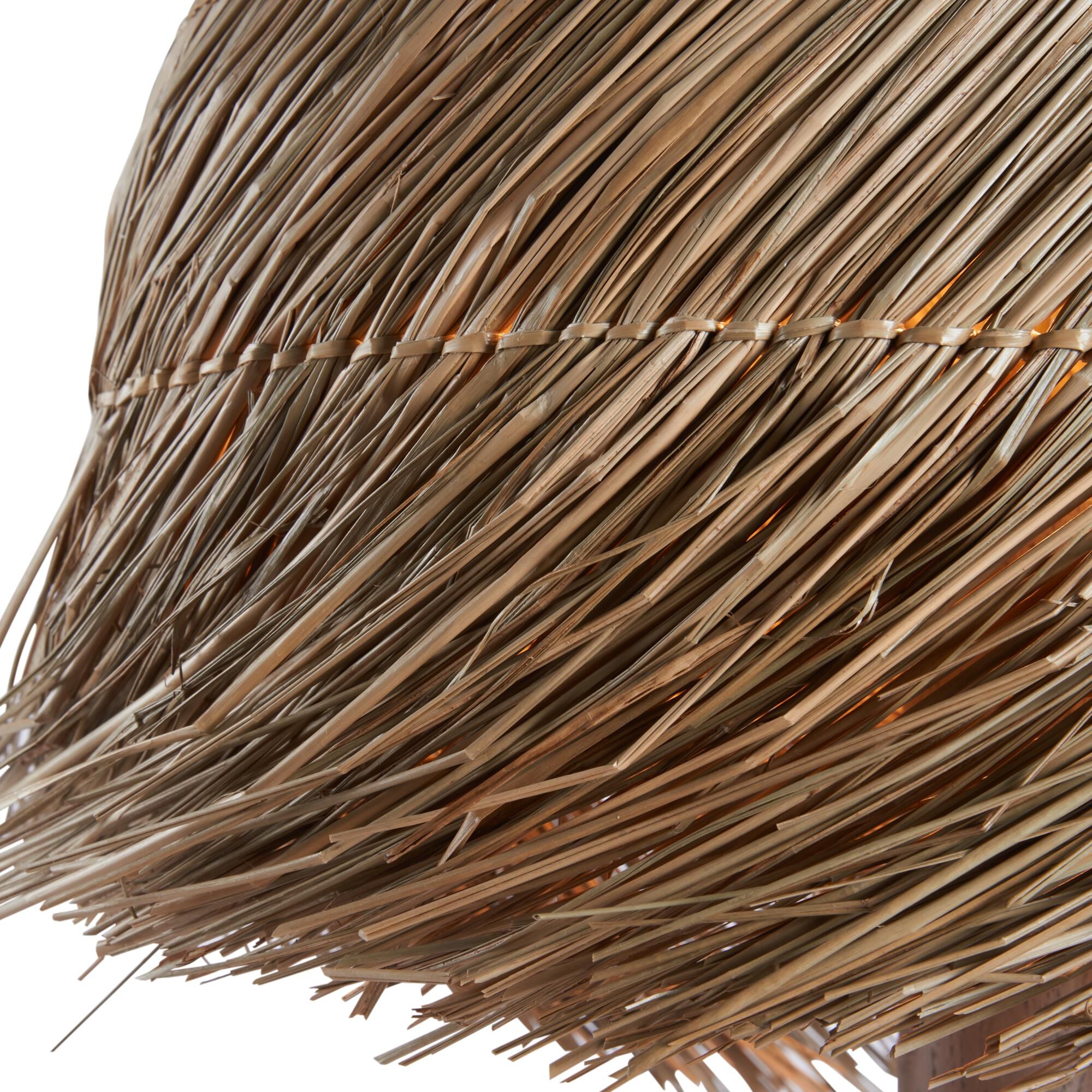 Shown in Brown finish and Rattan shade