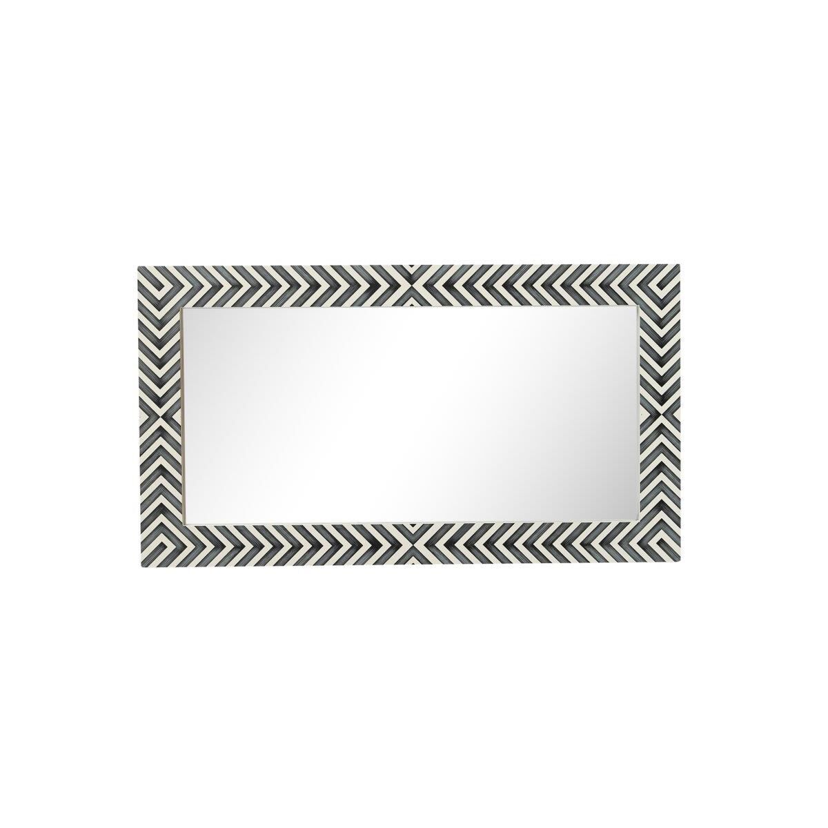 Rectangular mirror 36x20 inch in chevron Wall Mirror by Elegant Decor