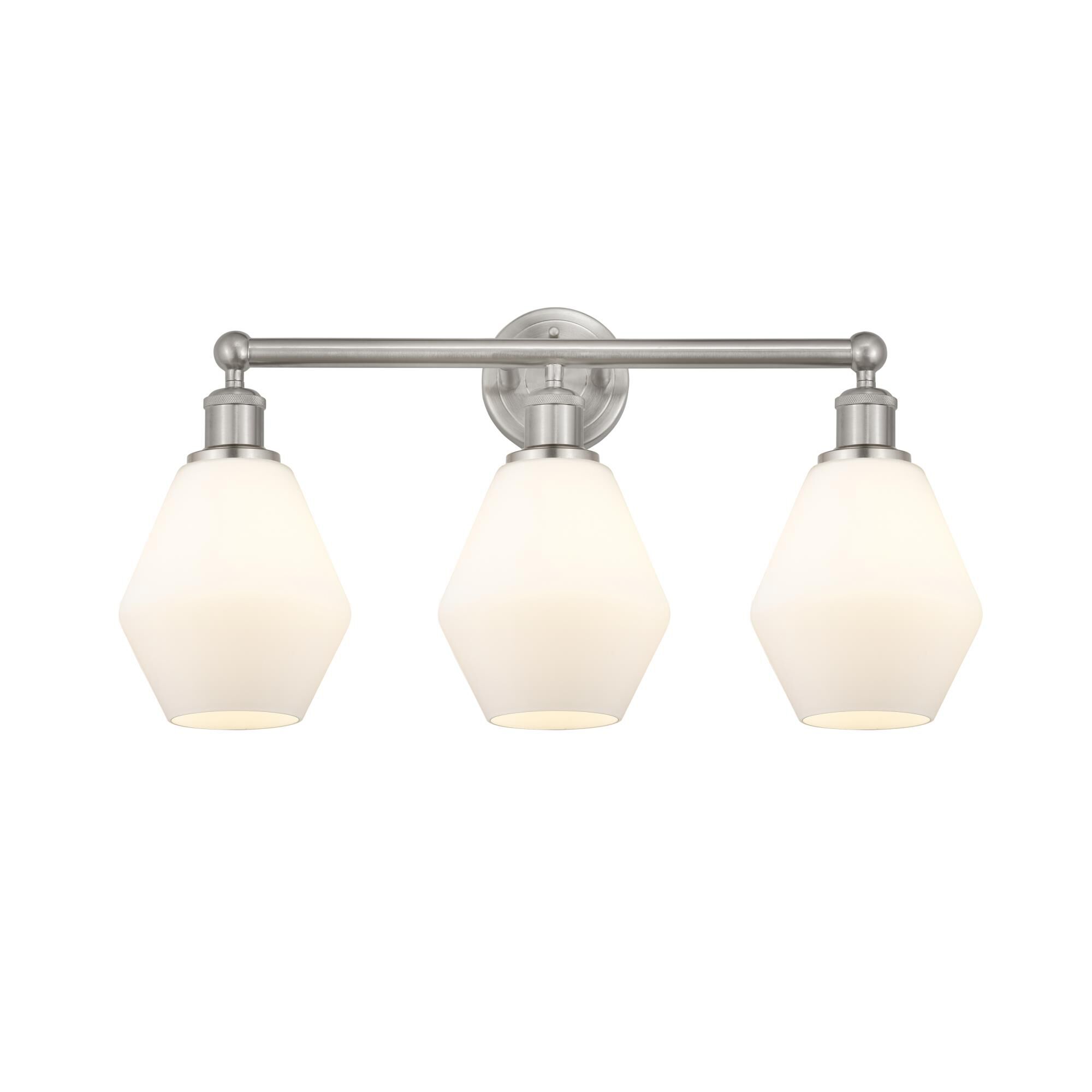 Shown in Brushed Satin Nickel, Cased Matte White finish and Cased Matte White glass and Cased Matte White Glass shade