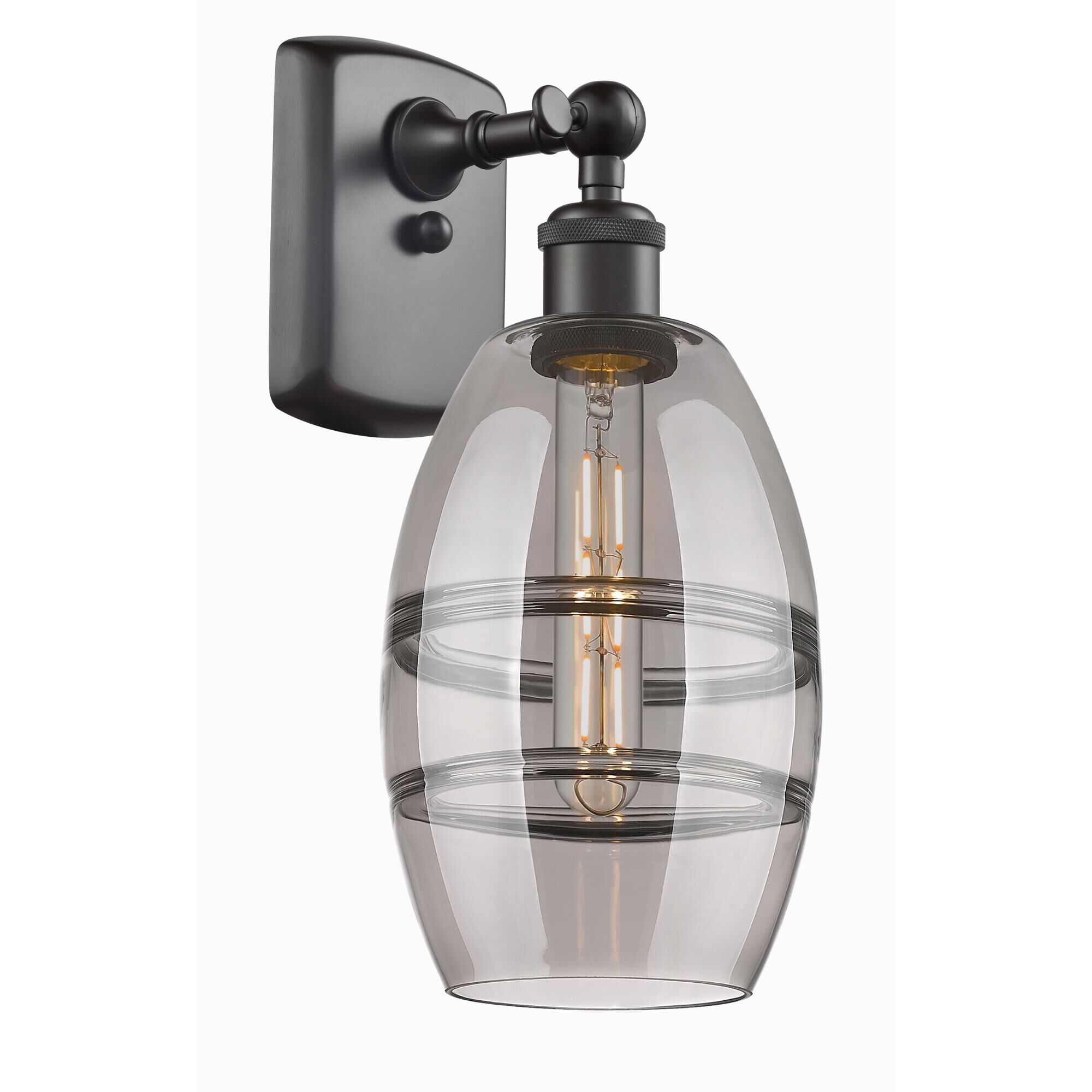 Shown in Oil Rubbed Bronze finish and Light Smoke glass