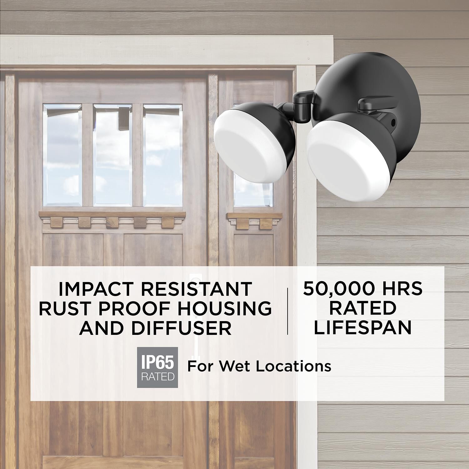 Shown in Black finish and Black Polycarbonate shade