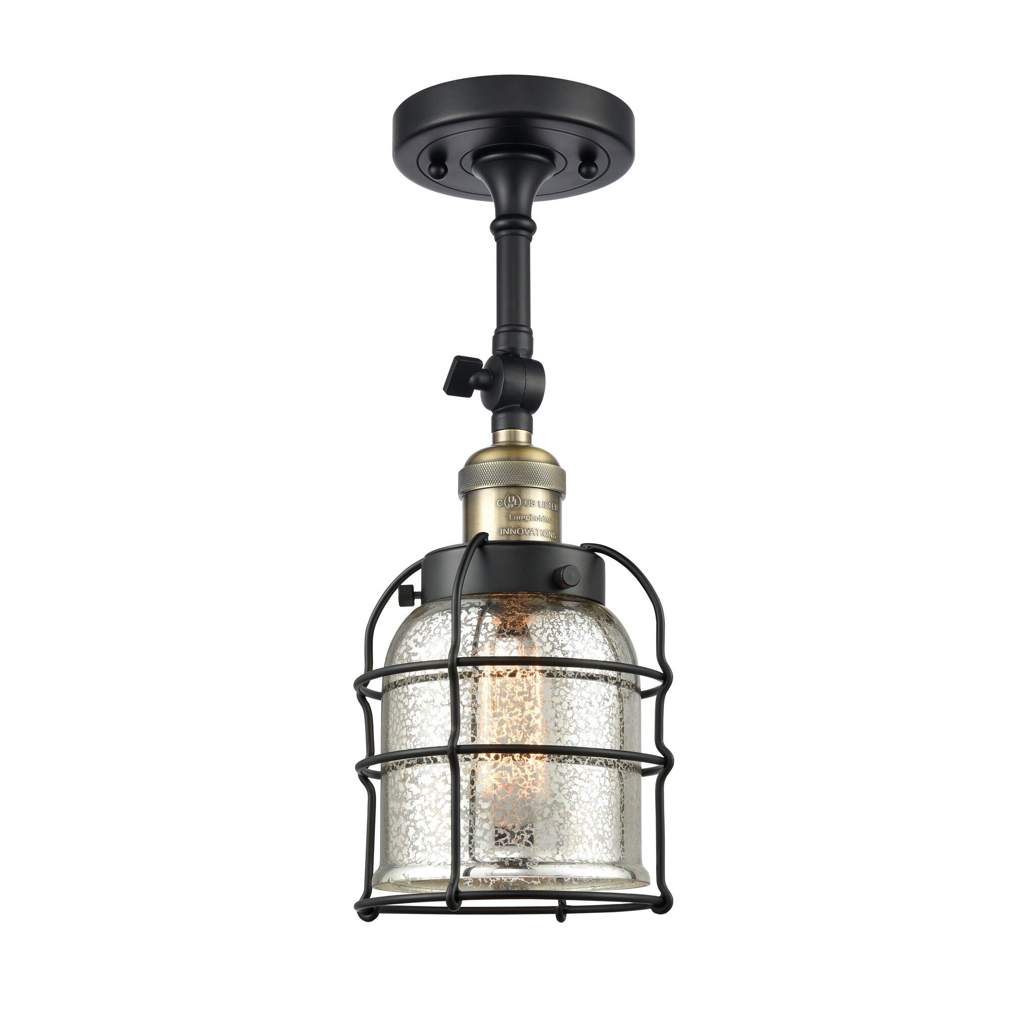 Shown in Black Antique Brass finish and Silver Plated Mercury glass