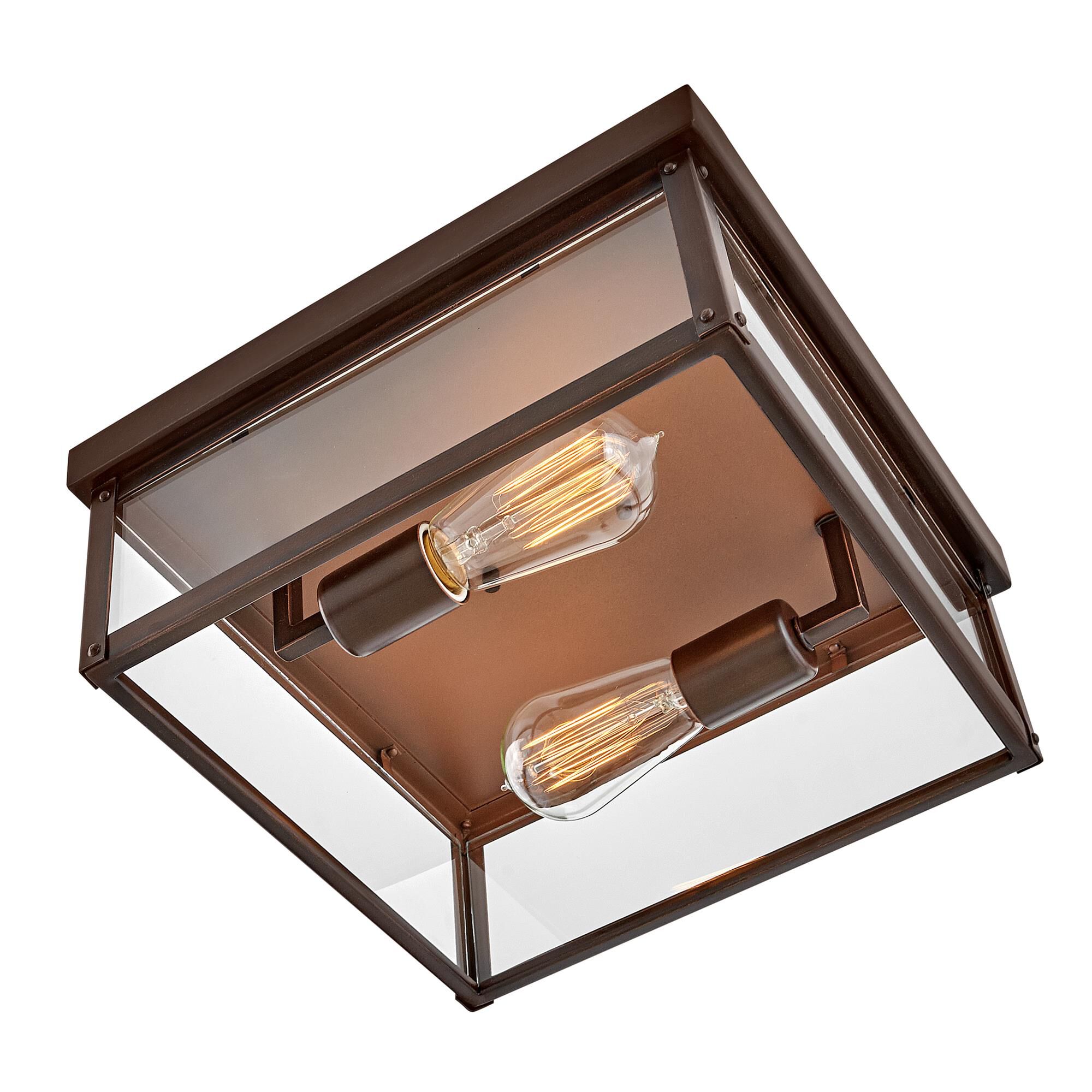 Shown in Blackened Copper finish and Clear glass