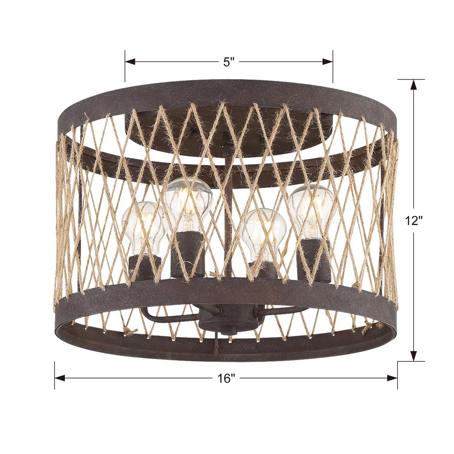 Anders 16 Inch 4 Light Semi Flush Mount by Crystorama