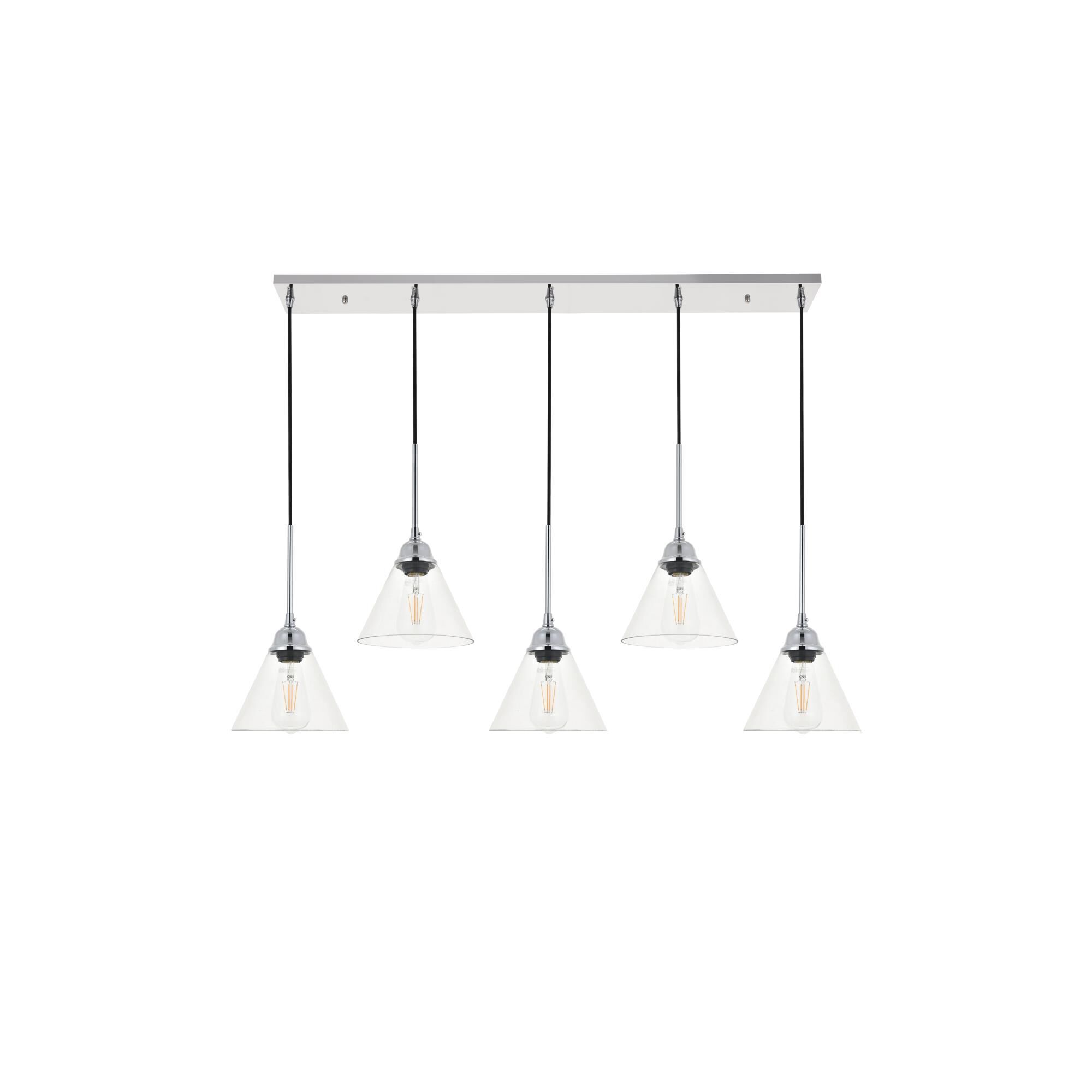 Histoire 47 Inch 5 Light Linear Suspension Light by Elegant Lighting