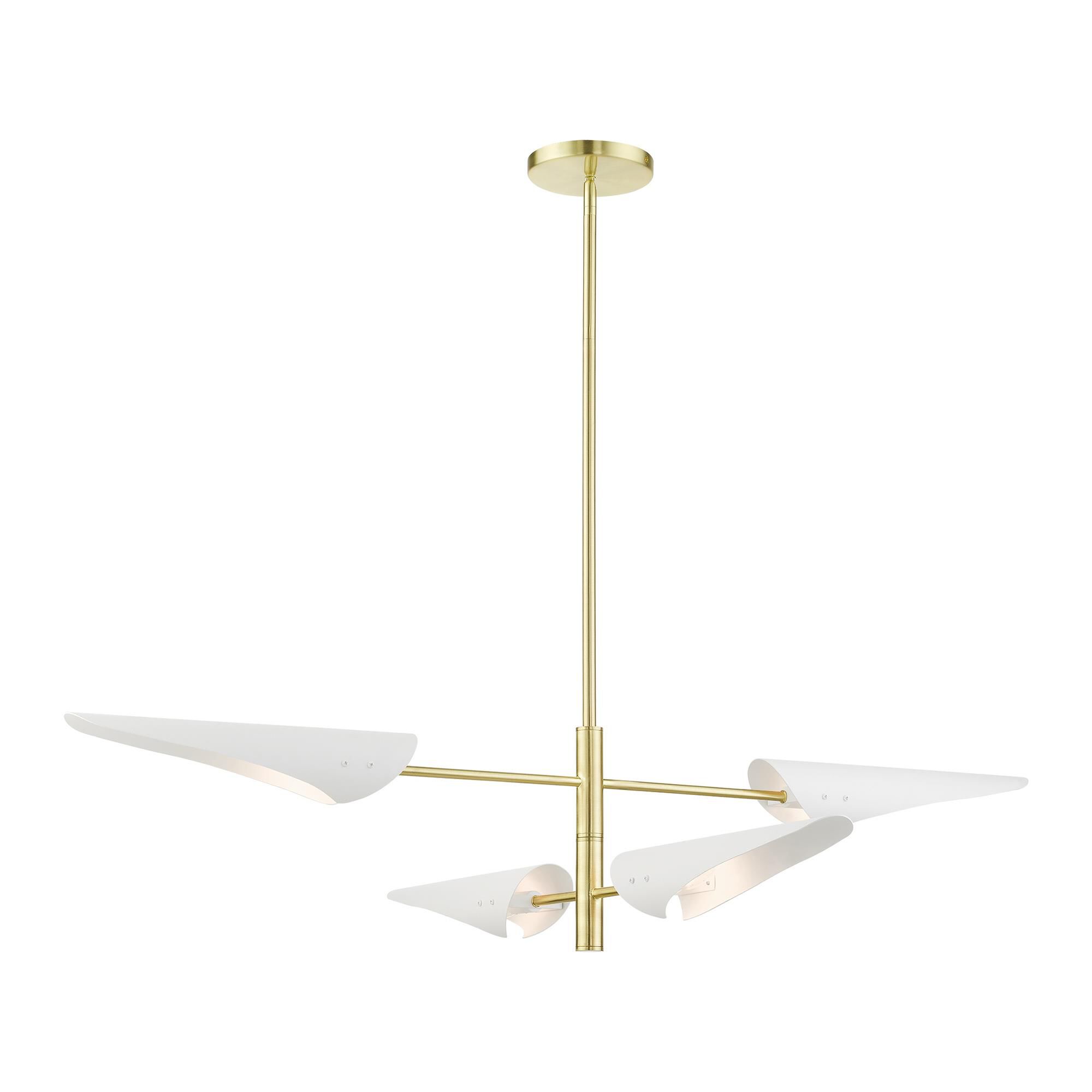 Shown in Satin Brass finish and Textured White Outside and Inside shade
