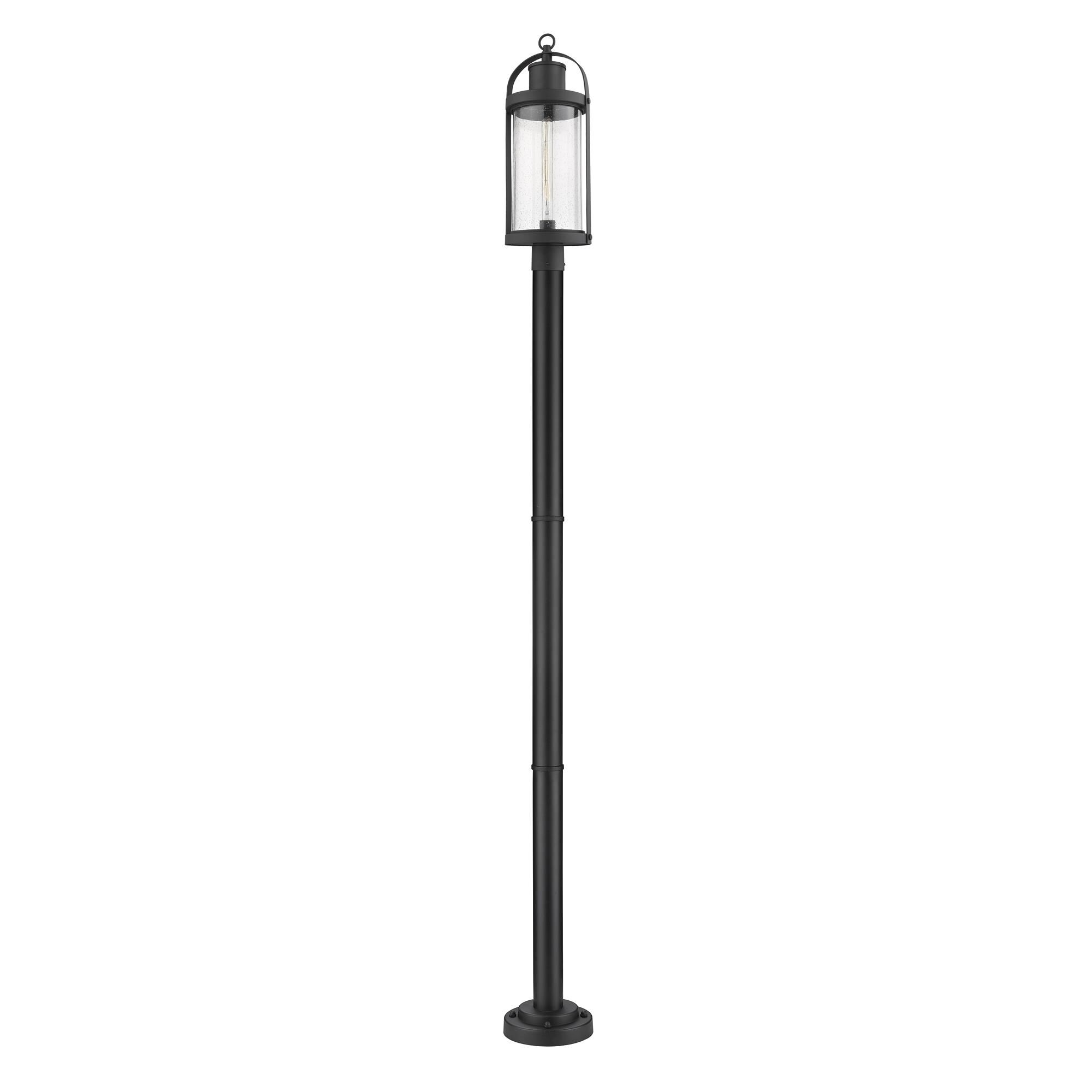 Shown in Black finish and Glass shade