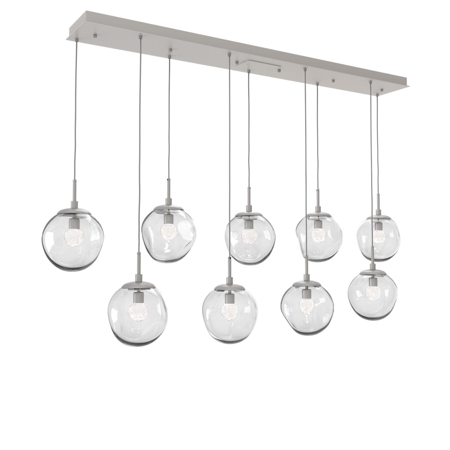 Shown in Metallic Beige Silver finish and Floret Inner Clear Outer glass