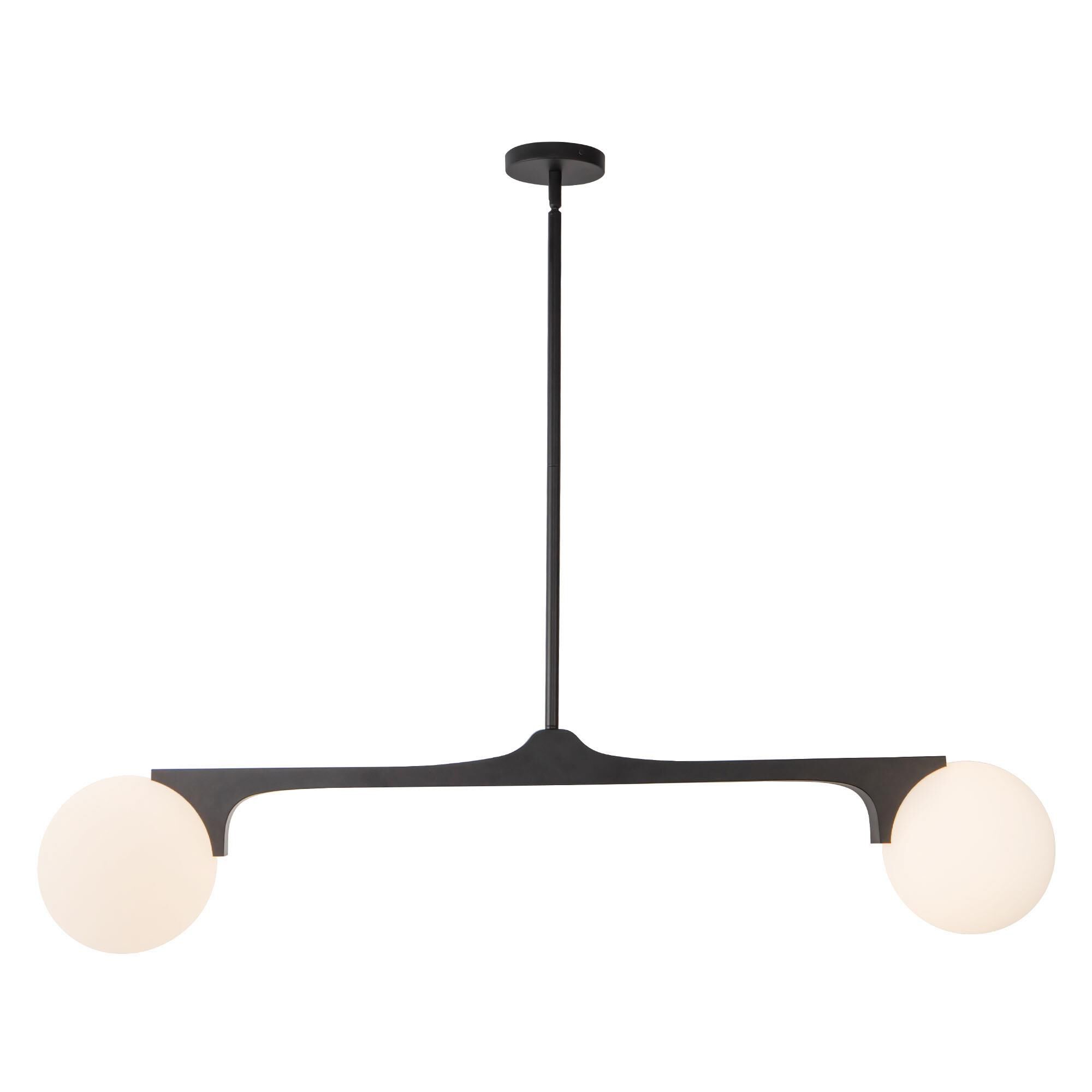 Shown in Black finish and Matte Opal glass