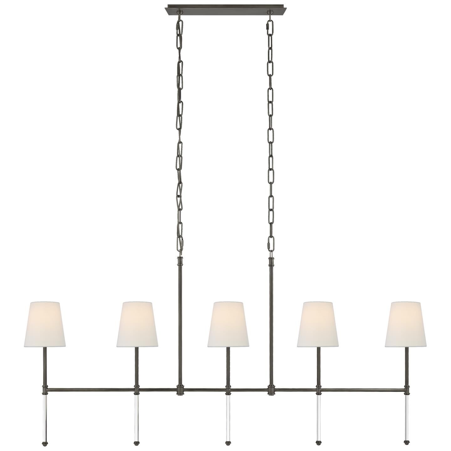 Suzanne Kasler Camille 53 Inch 5 Light Linear Suspension Light by Visual Comfort Signature Collection