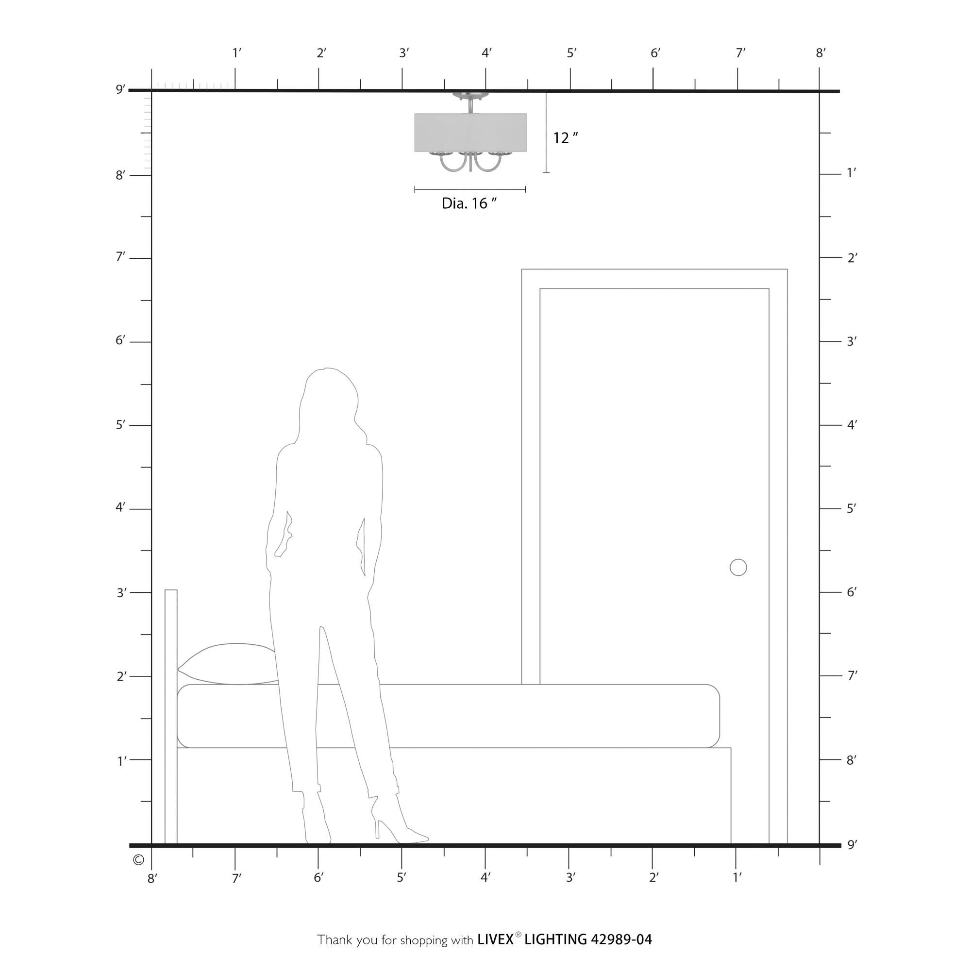 Shown in Black finish and Off-White Fabric Hardback with White Fabric Inside shade