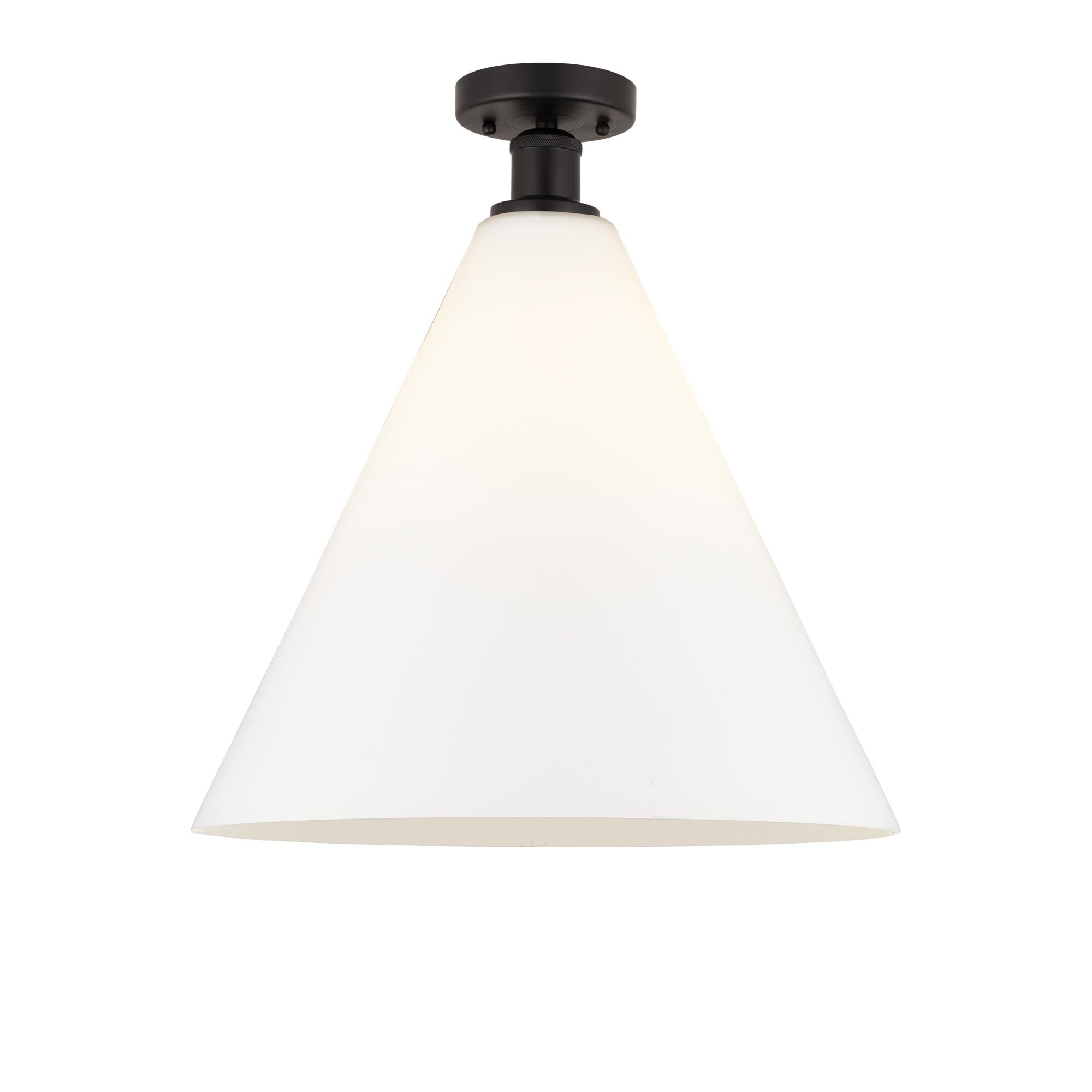 Shown in Oil Rubbed Bronze finish and Matte White glass