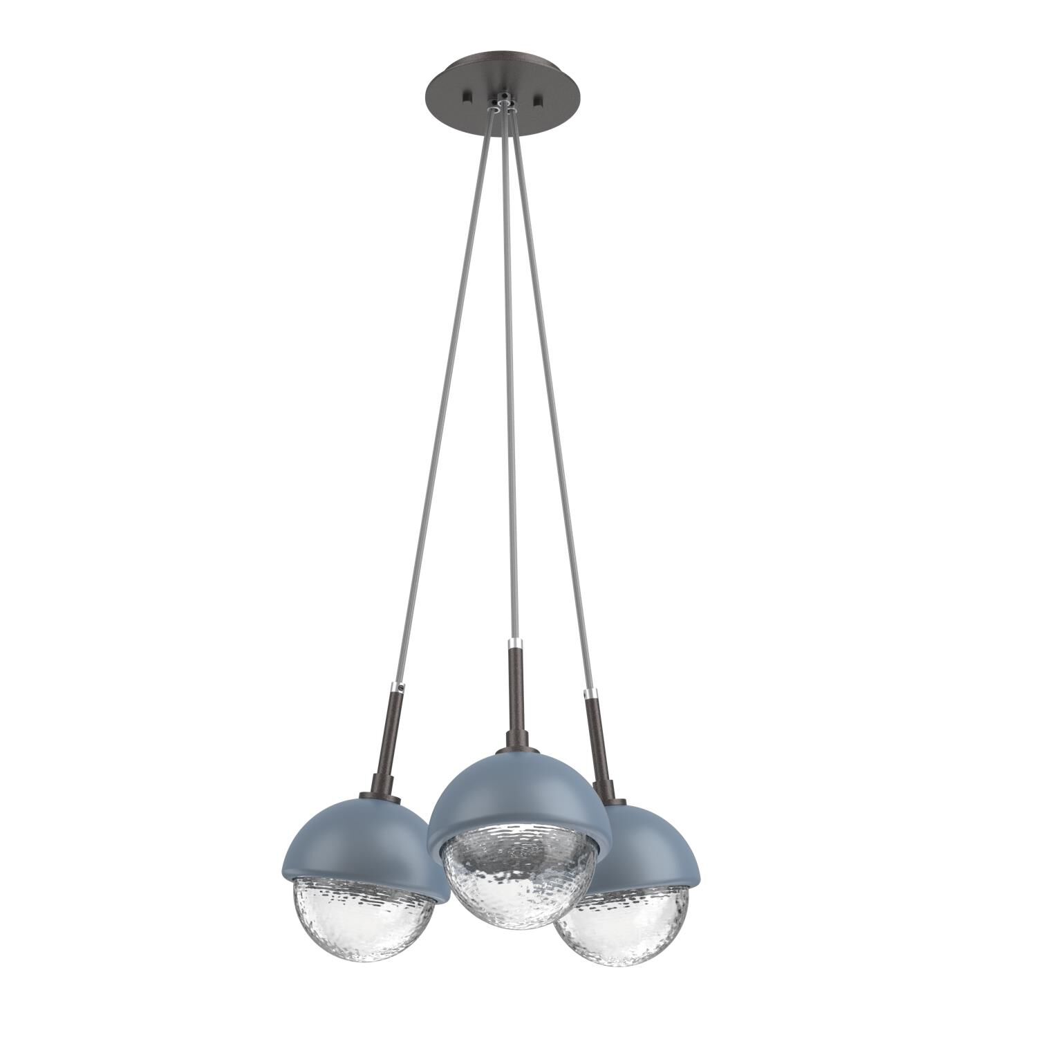 Shown in Graphite finish and Clear glass and Poppy Blue accent