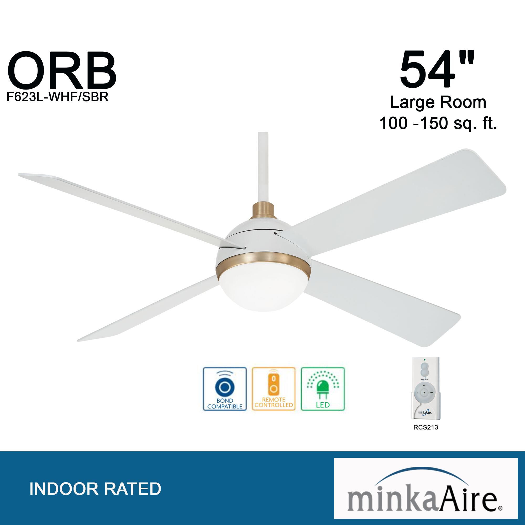 Orb 54 Inch Ceiling Fan with Light Kit by Minka Aire Capitol Lighting