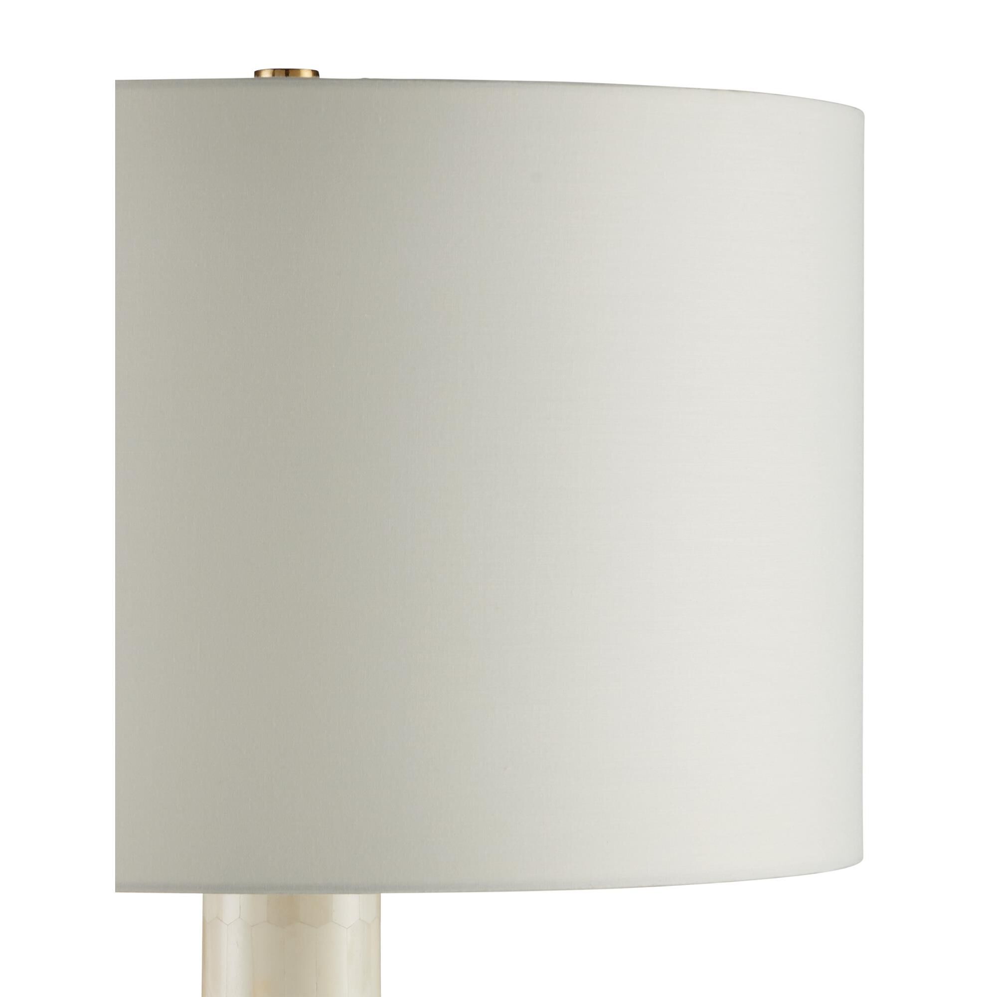 Shown in Natural Bone finish and Light Beige Linen shade