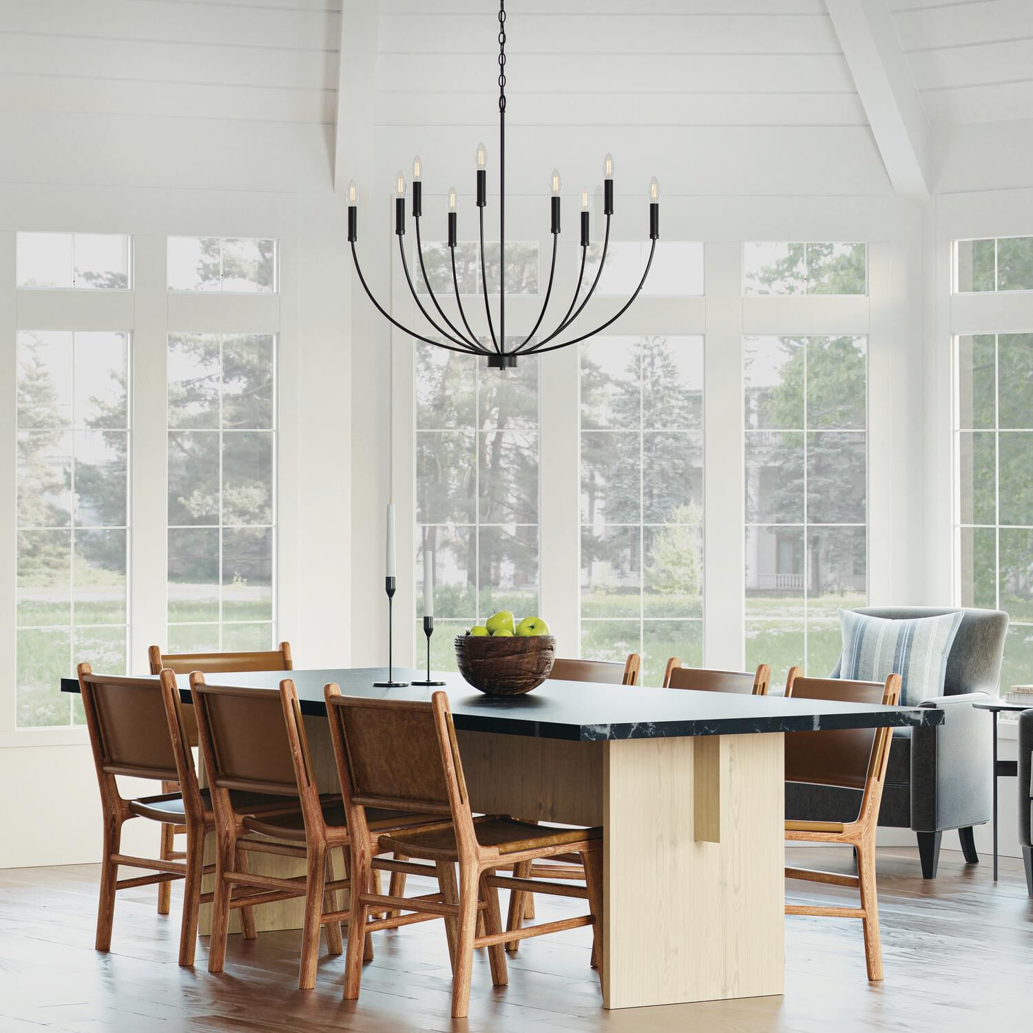 Ansley 35.25 Inch 9 Light Chandelier by Homeplace by Capital Lighting Fixture Company