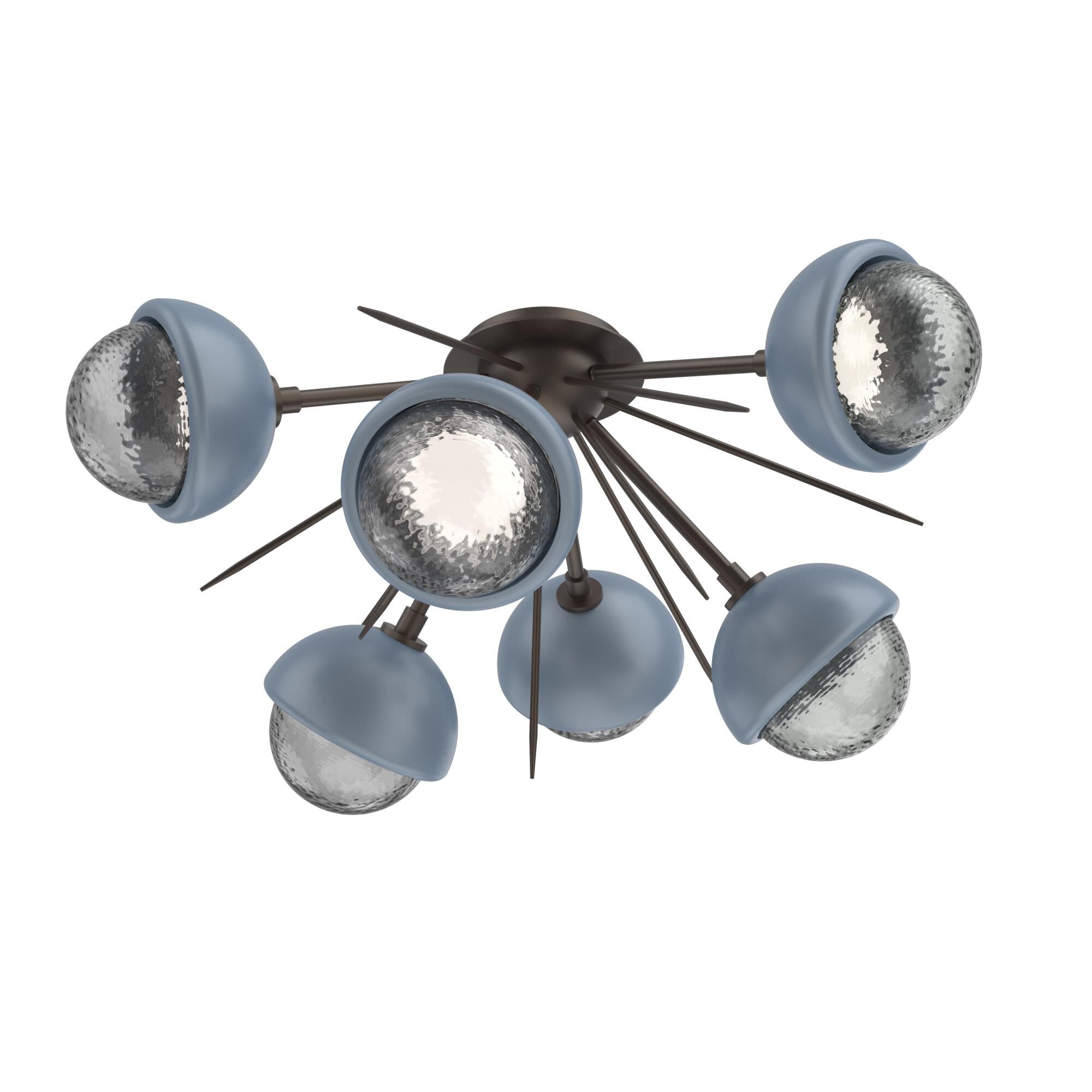 Shown in Flat Bronze finish and Smoke glass and Poppy Blue accent