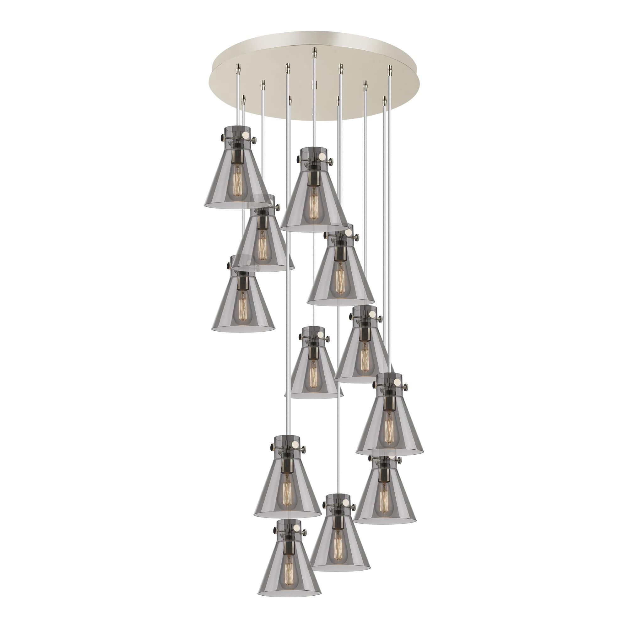 Bruno Marashlian Newton Cone 27 Inch 12 Light Multi Light Pendant by Innovations Lighting