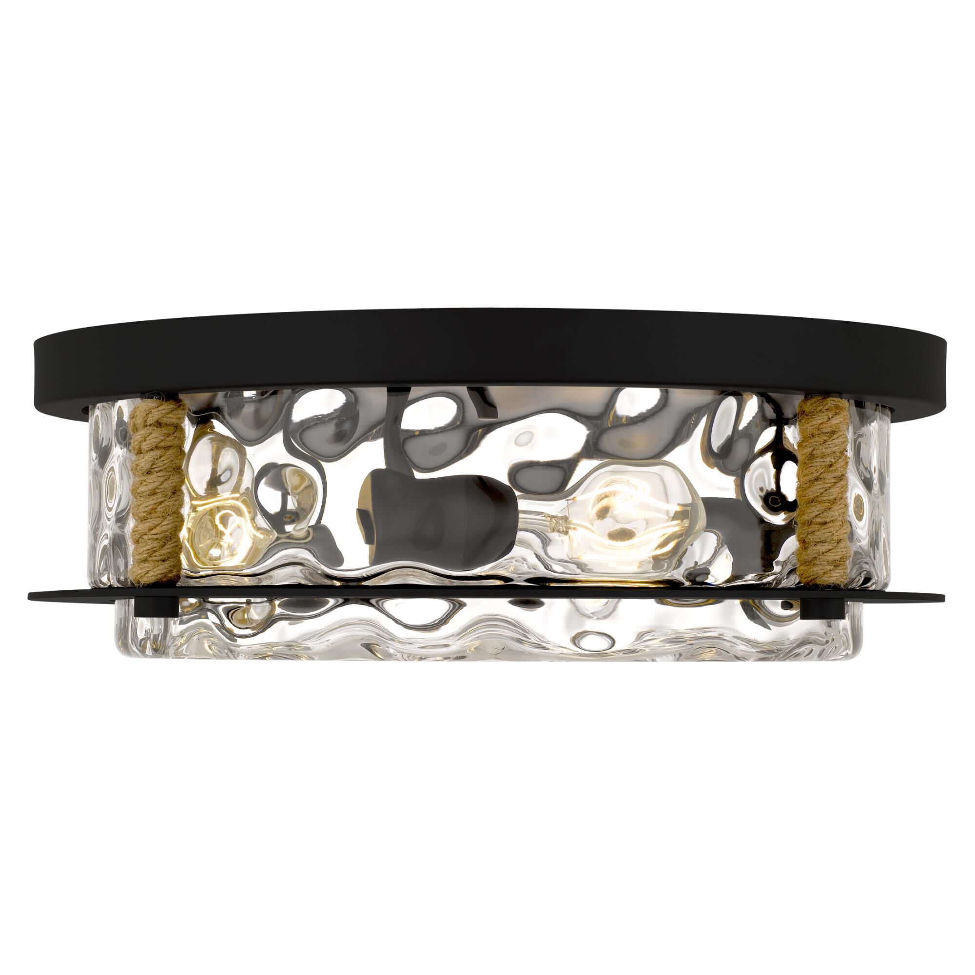 Shown in Matte Black finish and Clear Water Glass shade