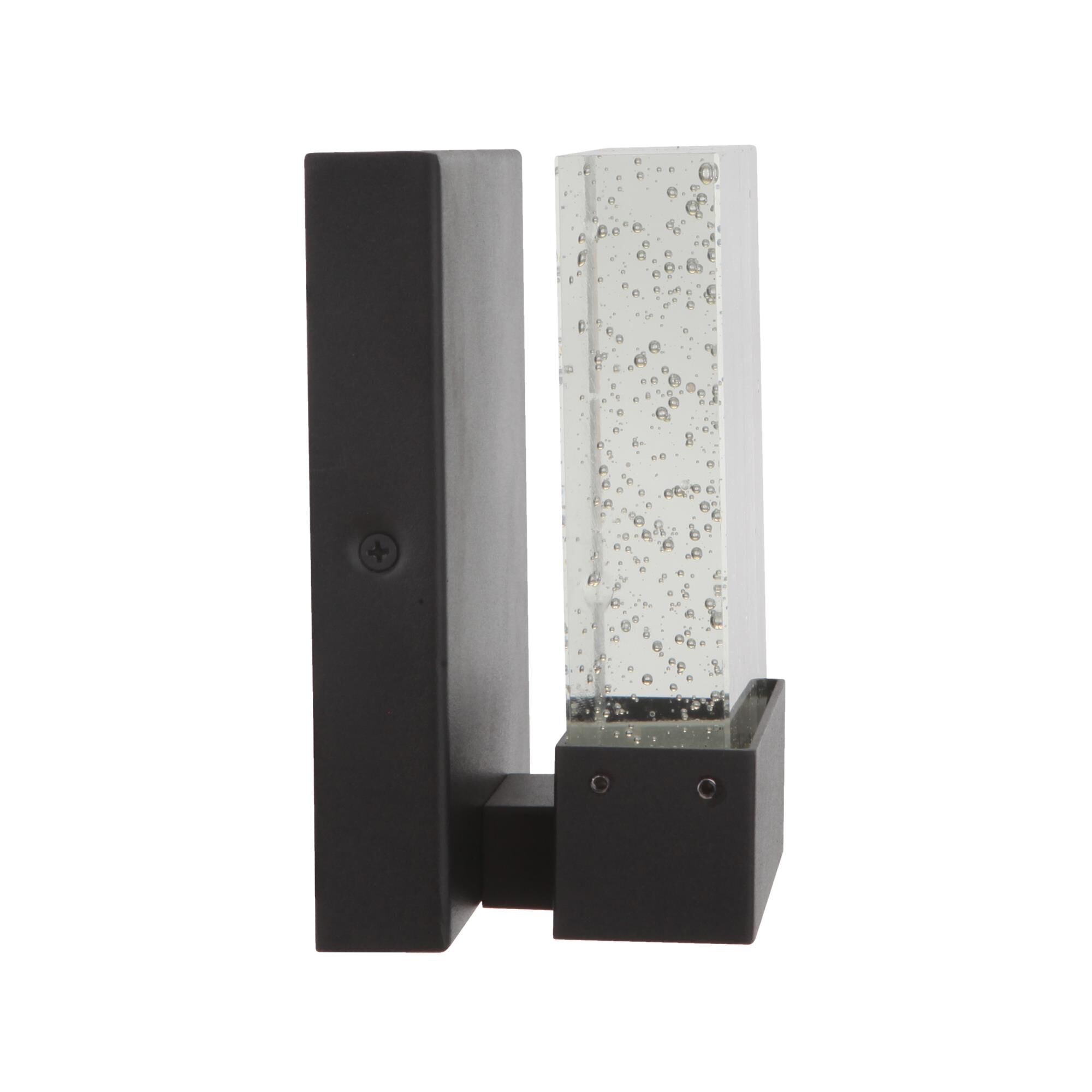 Shown in Textured Matte Black finish and Clear Seeded glass