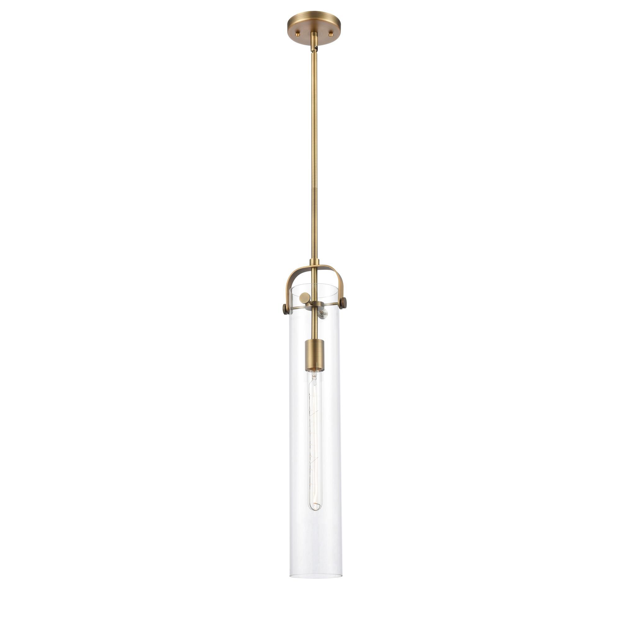 Shown in Brushed Brass finish and Clear glass and Bulb Tint: Clear accent