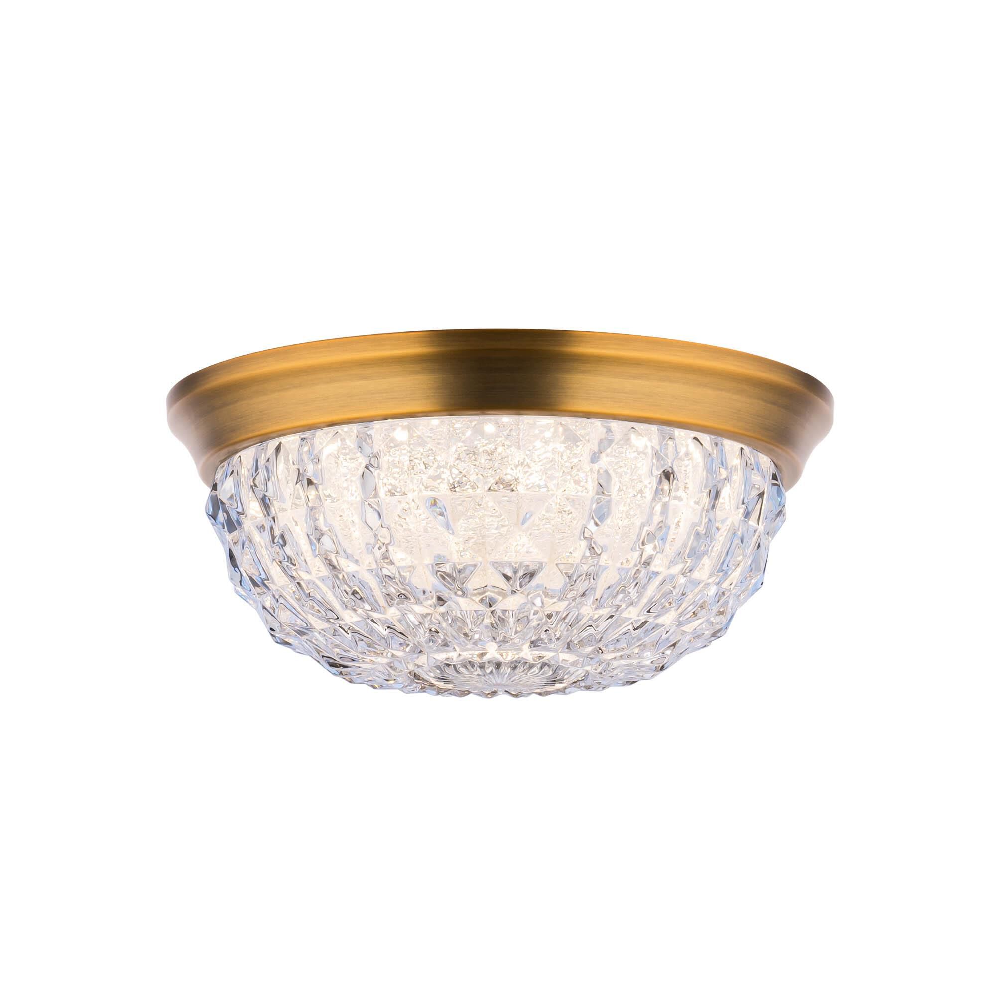 Shown in Aged Brass finish and Optic crystal