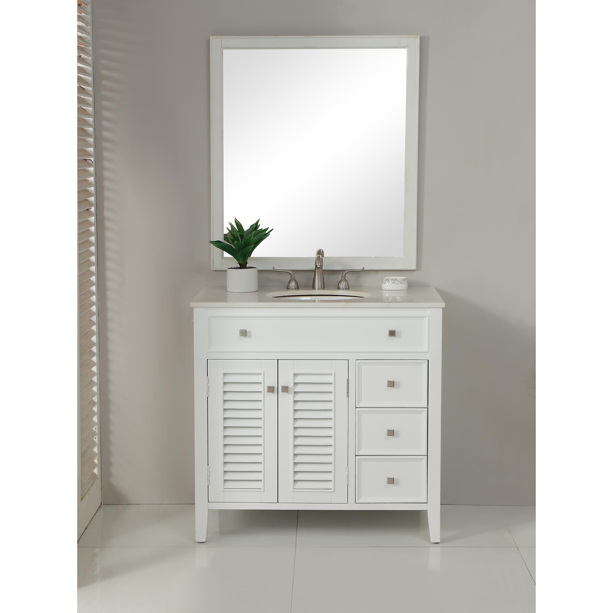 Shown in White finish