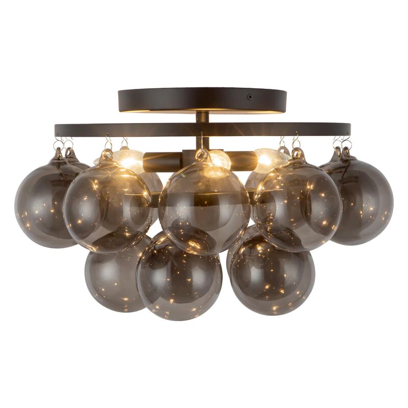 Peyton Fox Faye 18 Inch 3 Light Semi Flush Mount by Alora Mood