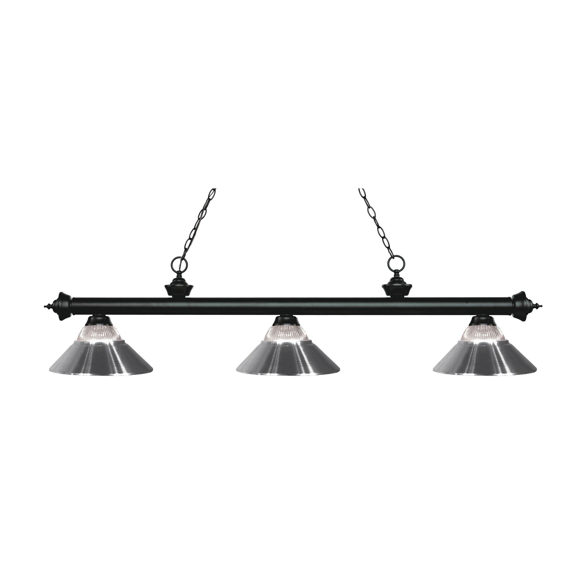 Shown in Matte Black finish and + Steel glass and Glass + Steel shade