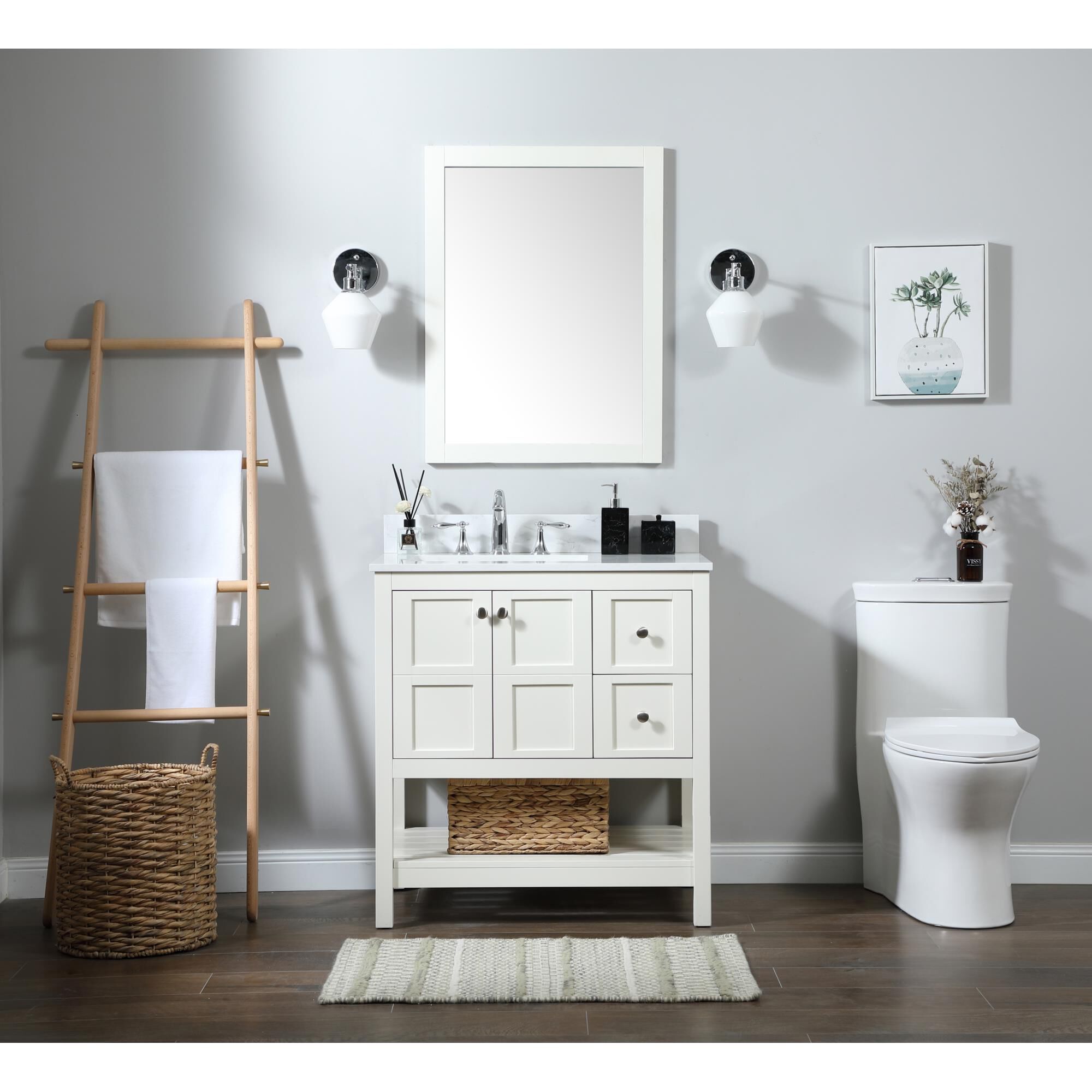 Shown in White finish