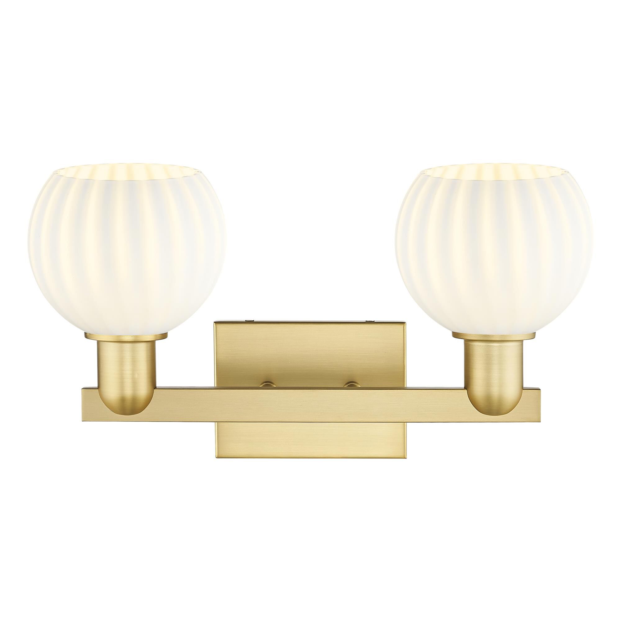 Shown in Satin Gold finish and White Venetian glass