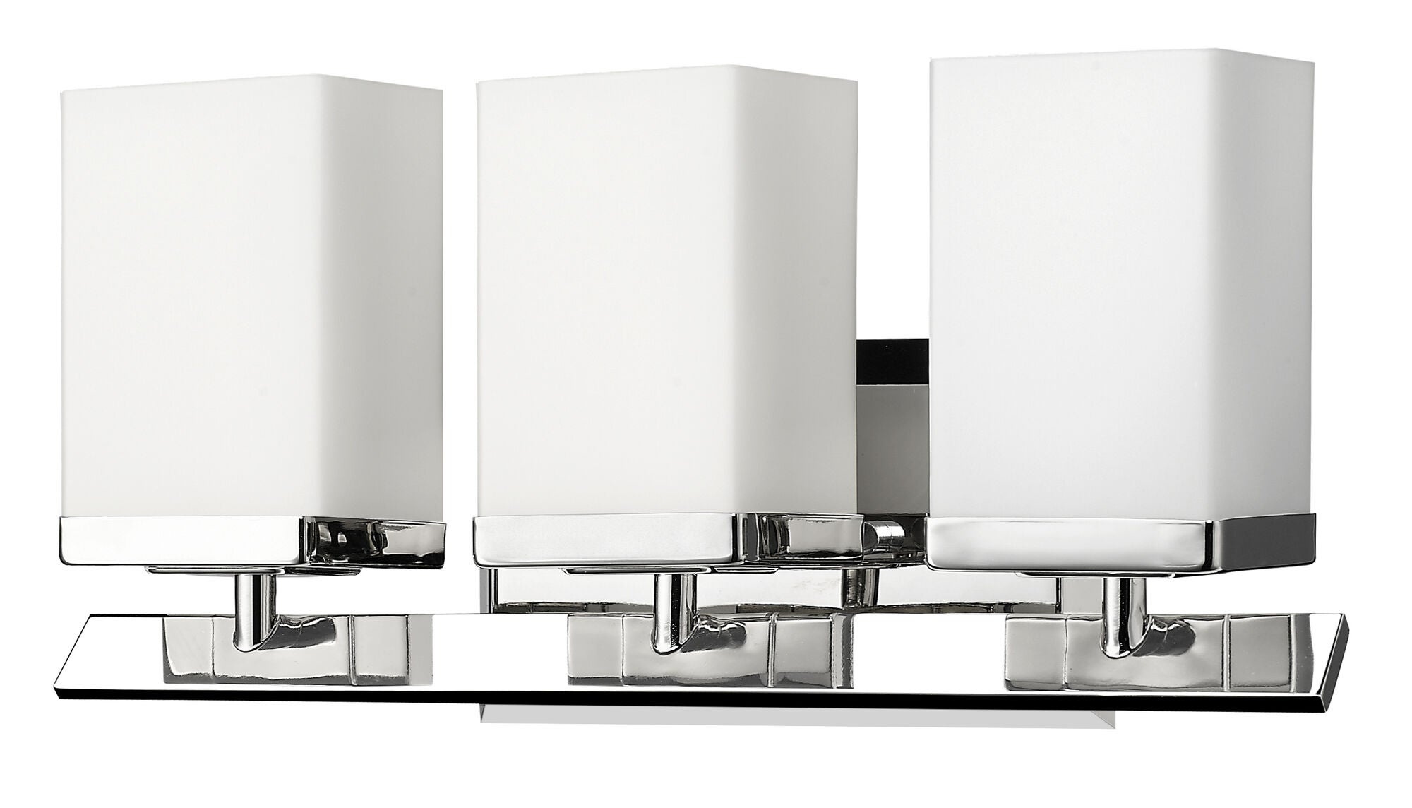 Shown in Polished Nickel finish and White glass and White Rectangular Glass s shade