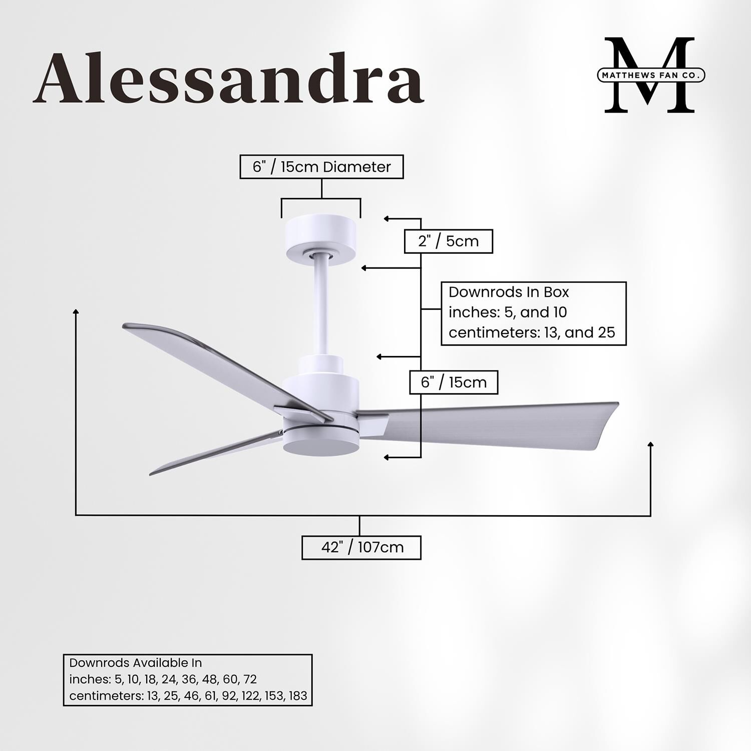 Alessandra 42 Inch Ceiling Fan by Matthews Fan Company