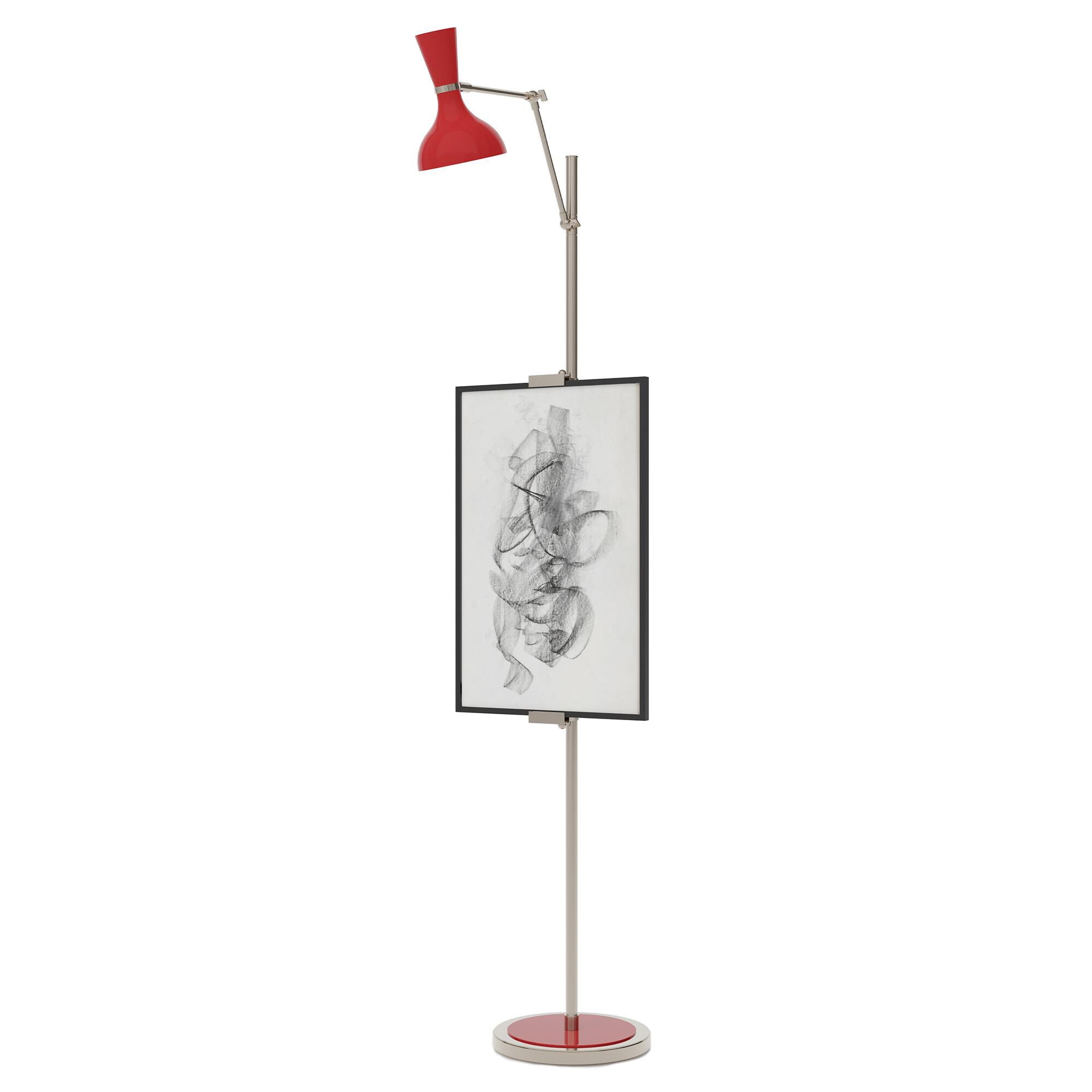 Shown in Polished Nickel finish and Ruby Red shade