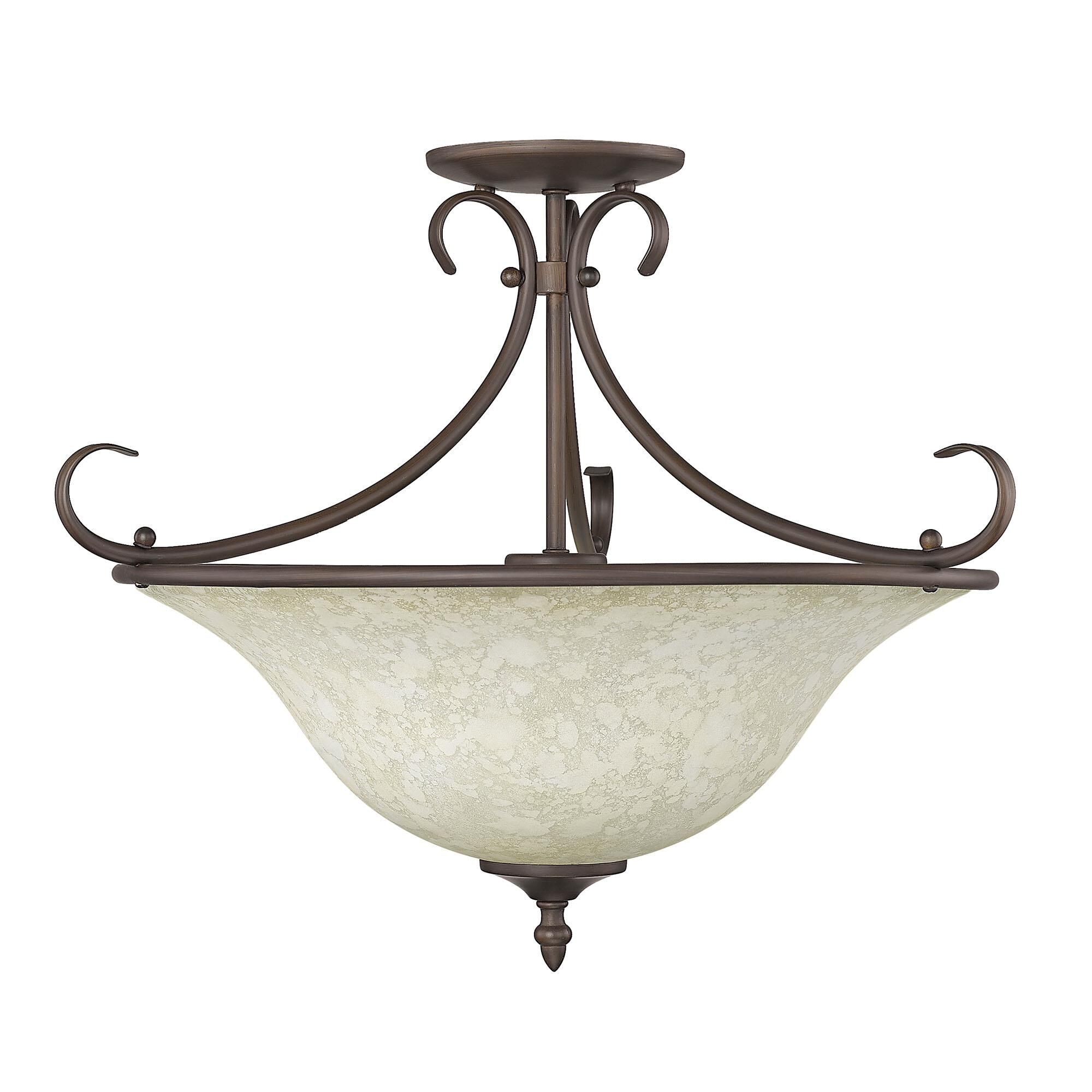 Homestead 19 Inch 3 Light Semi Flush Mount by Golden Lighting