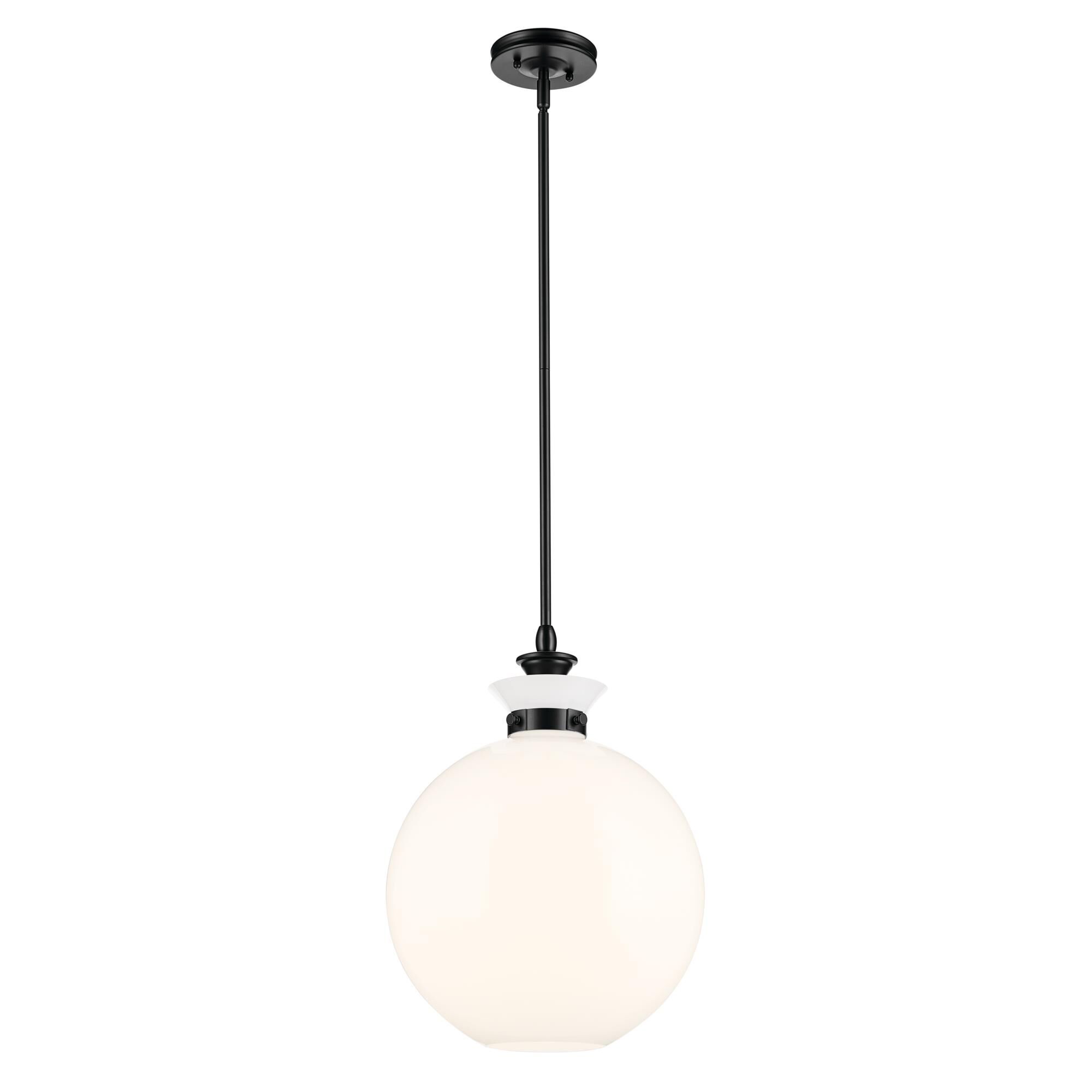 Shown in Black finish and Opal glass