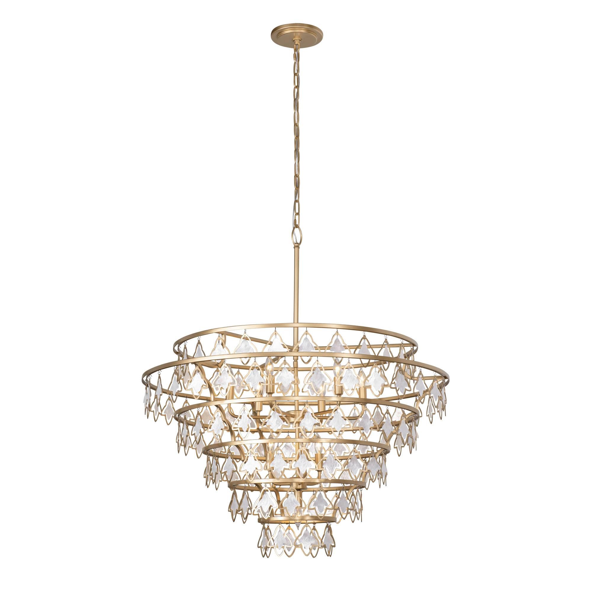 Shown in French Gold finish and White Capiz shade