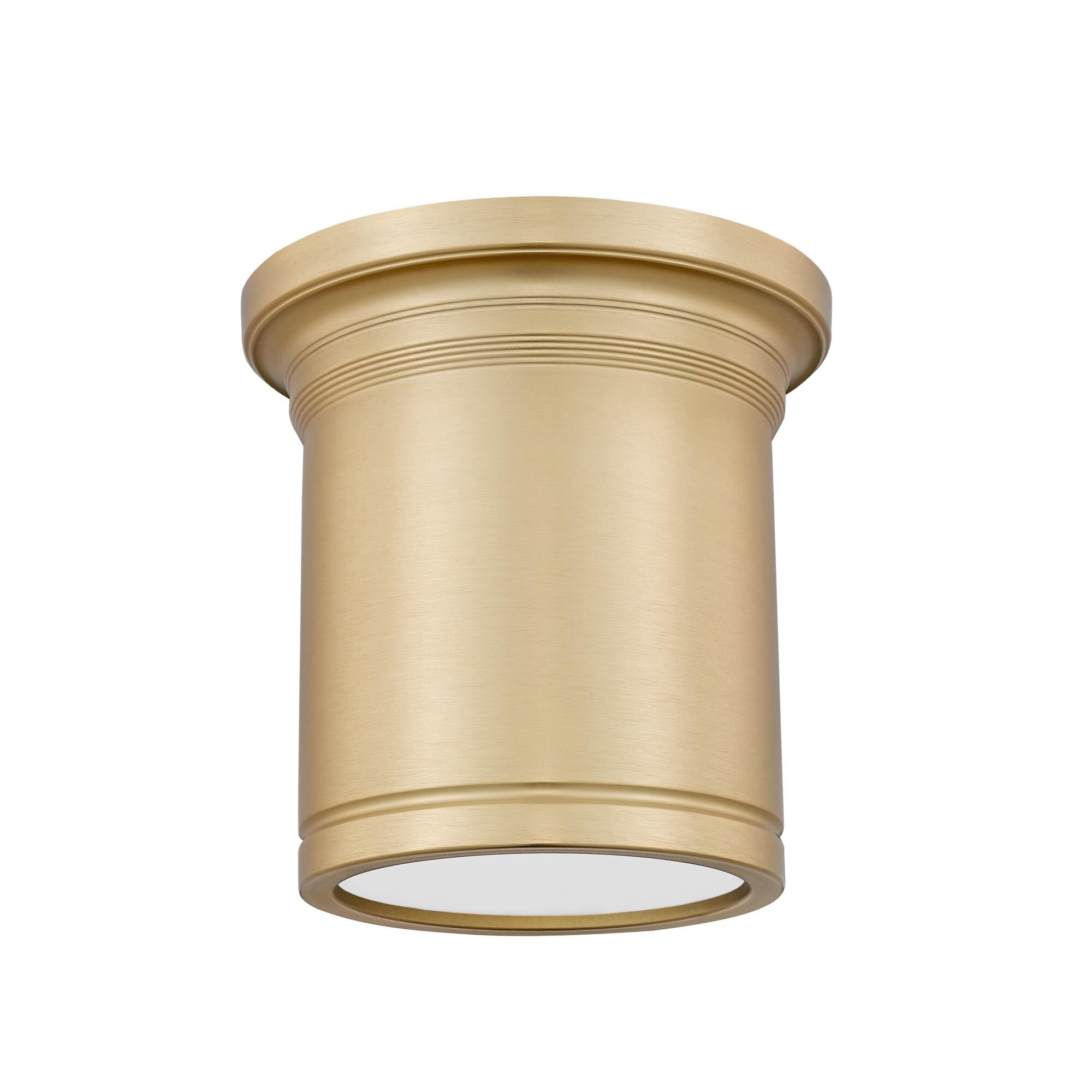 Shown in Modern Gold finish and White glass