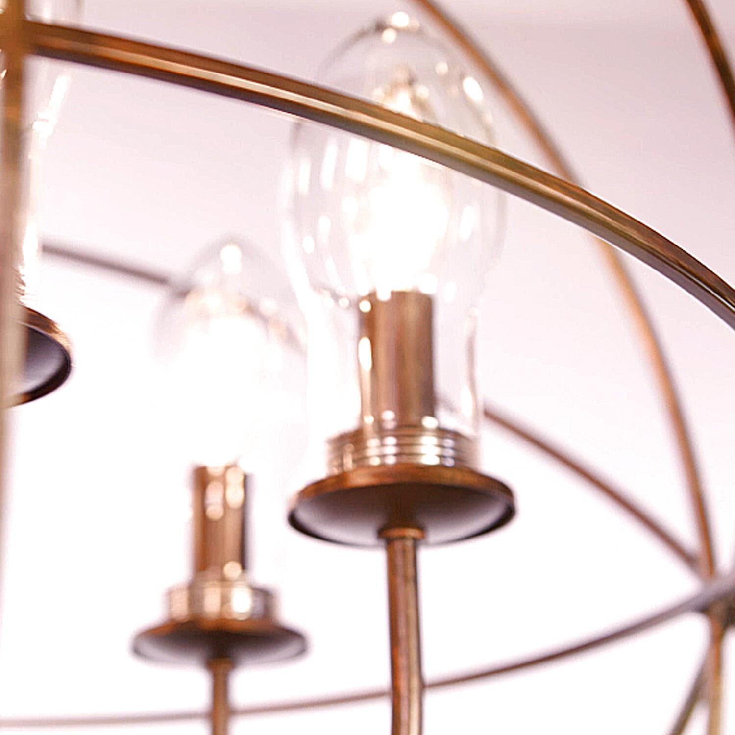 Shown in English Bronze finish and Clear Glass Drops crystal and Clear glass and Clear Glass shade