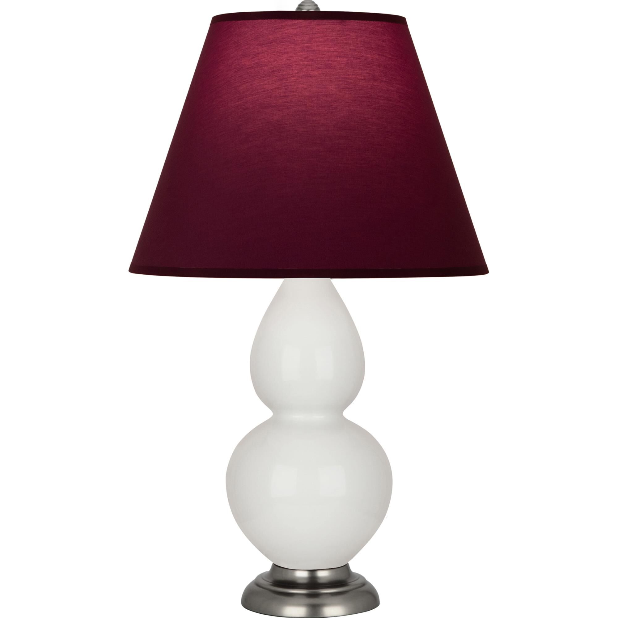 Shown in Lily finish and Plum and Lavender shade and Antique Silver accent
