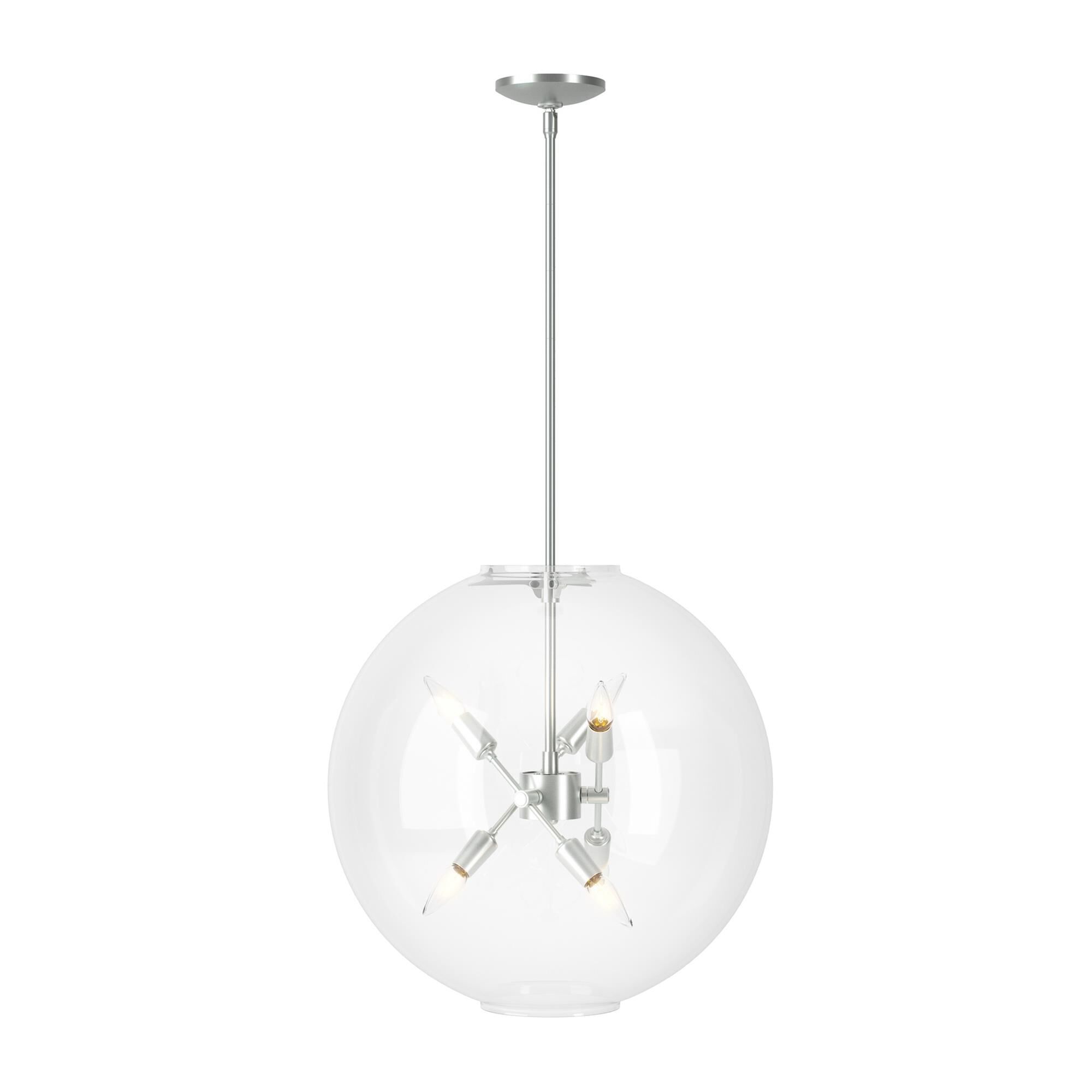 Shown in Vintage Platinum finish and Clear glass