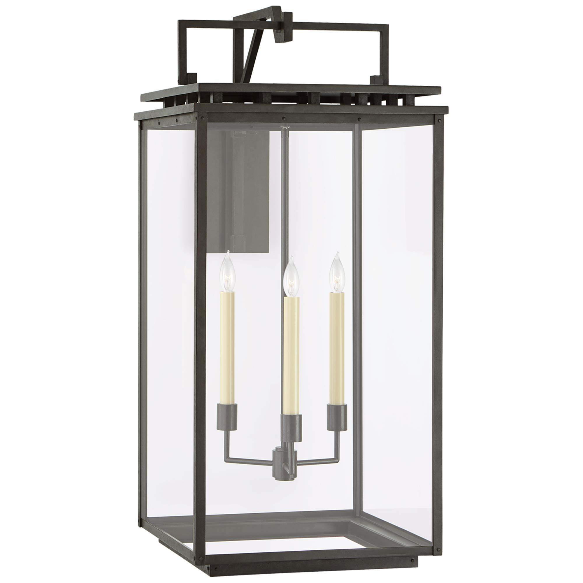Shown in Aged Iron finish and Clear glass and Clear Glass shade