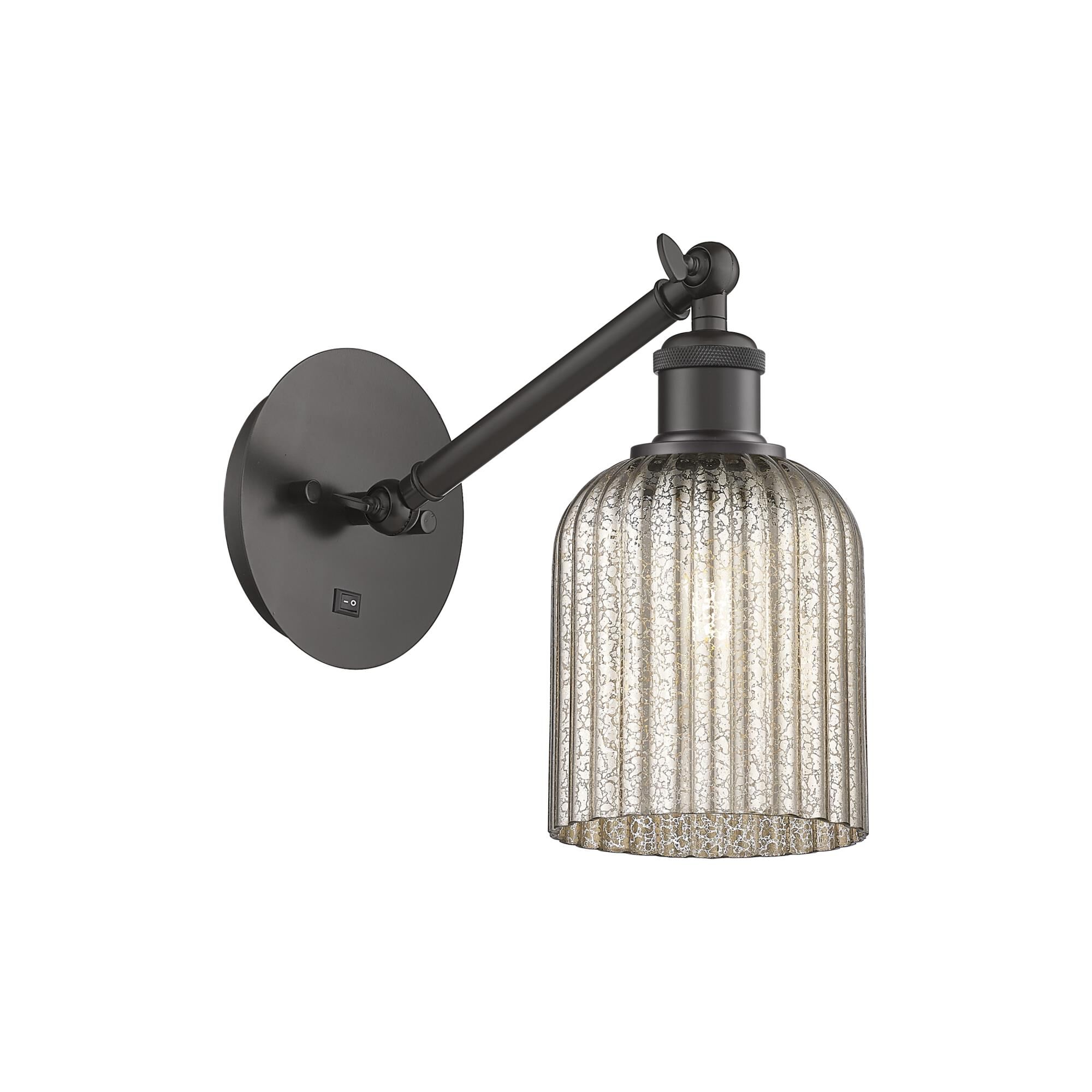 Shown in Oil Rubbed Bronze finish and Mercury shade