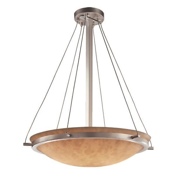 Shown in Brushed Nickel finish and Clouds Resin glass and Round Bowl (CLD) shade and Round Bowl accent
