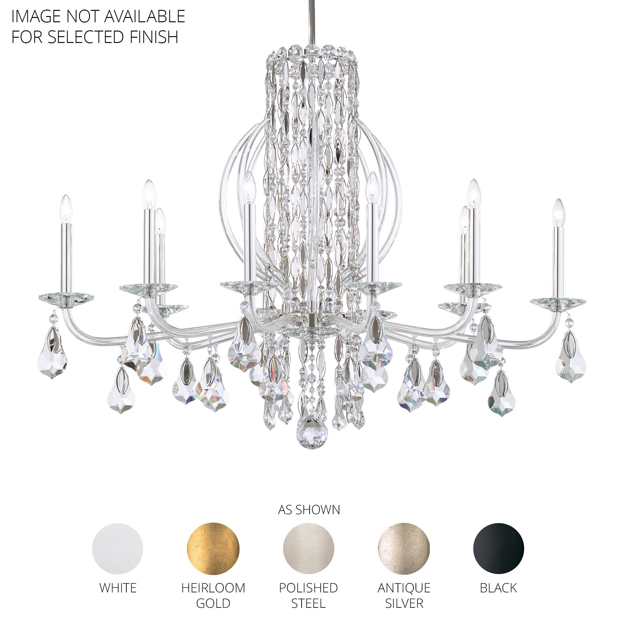 Shown in White finish and Clear Radiance crystal